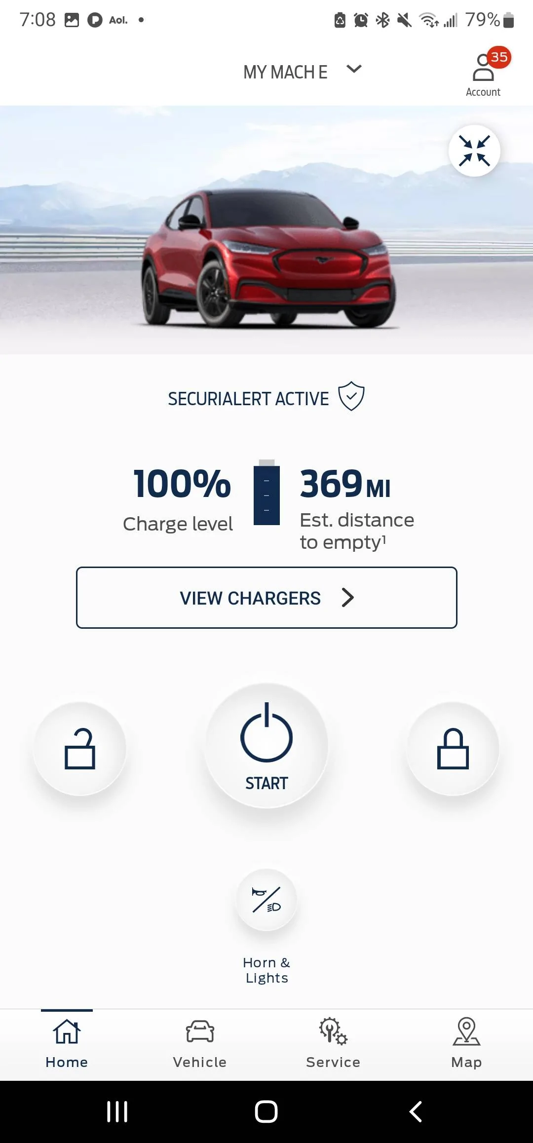 Ford Mustang Mach-E Unbridled mode gives more range. 369 miles at 100% Screenshot_20220504-190854_FordPass