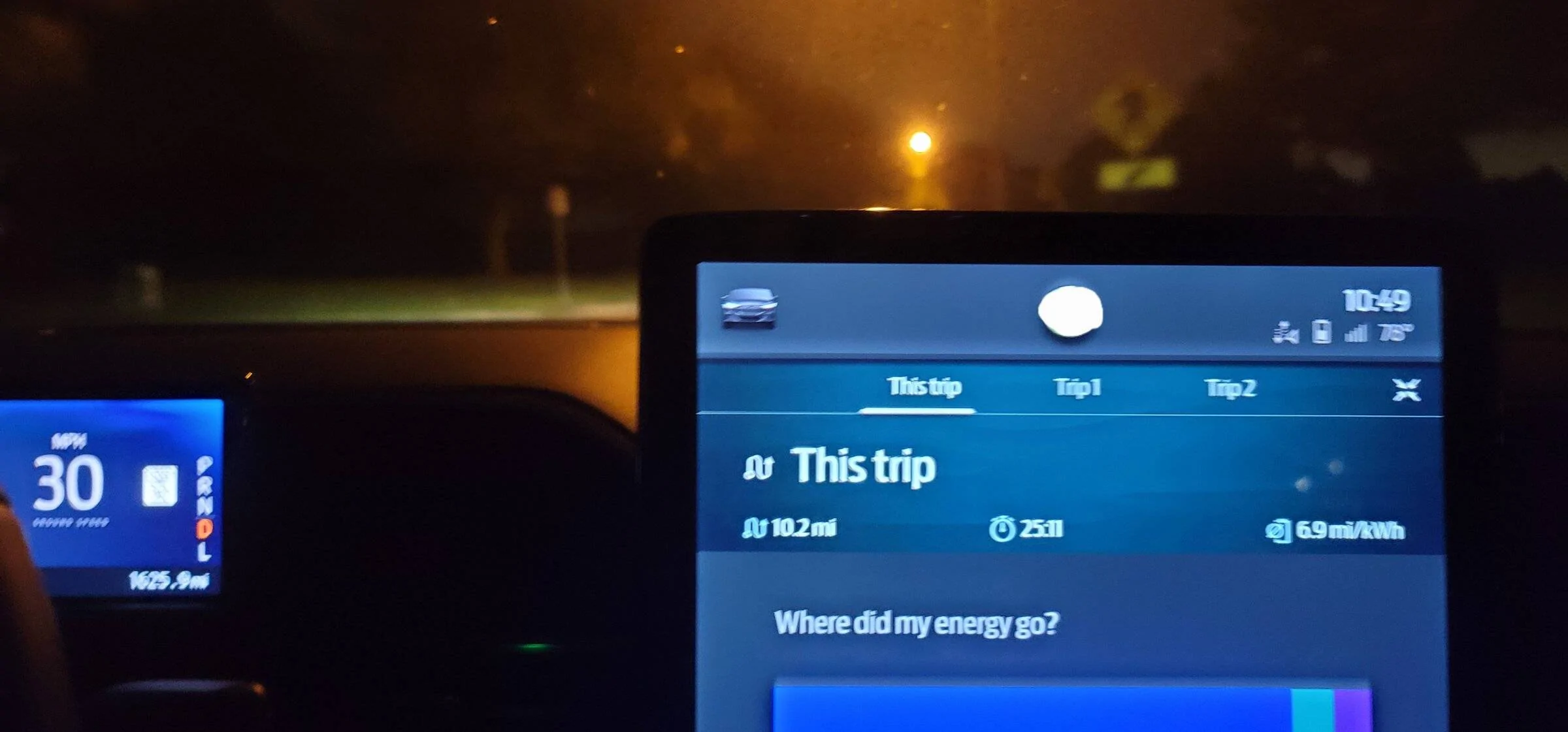 Ford Mustang Mach-E Unbridled mode gives more range. 369 miles at 100% 20220504_224952