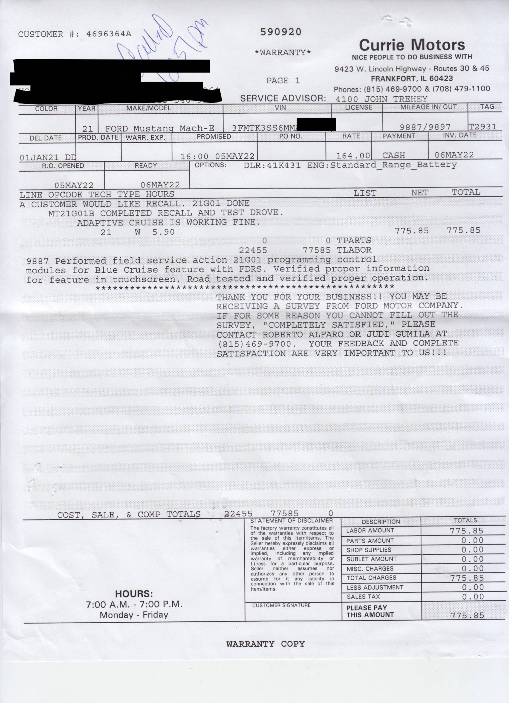 Ford Mustang Mach-E OTA 1.7.1 Stuck, anyone else have issue updating? 21G01 invoic