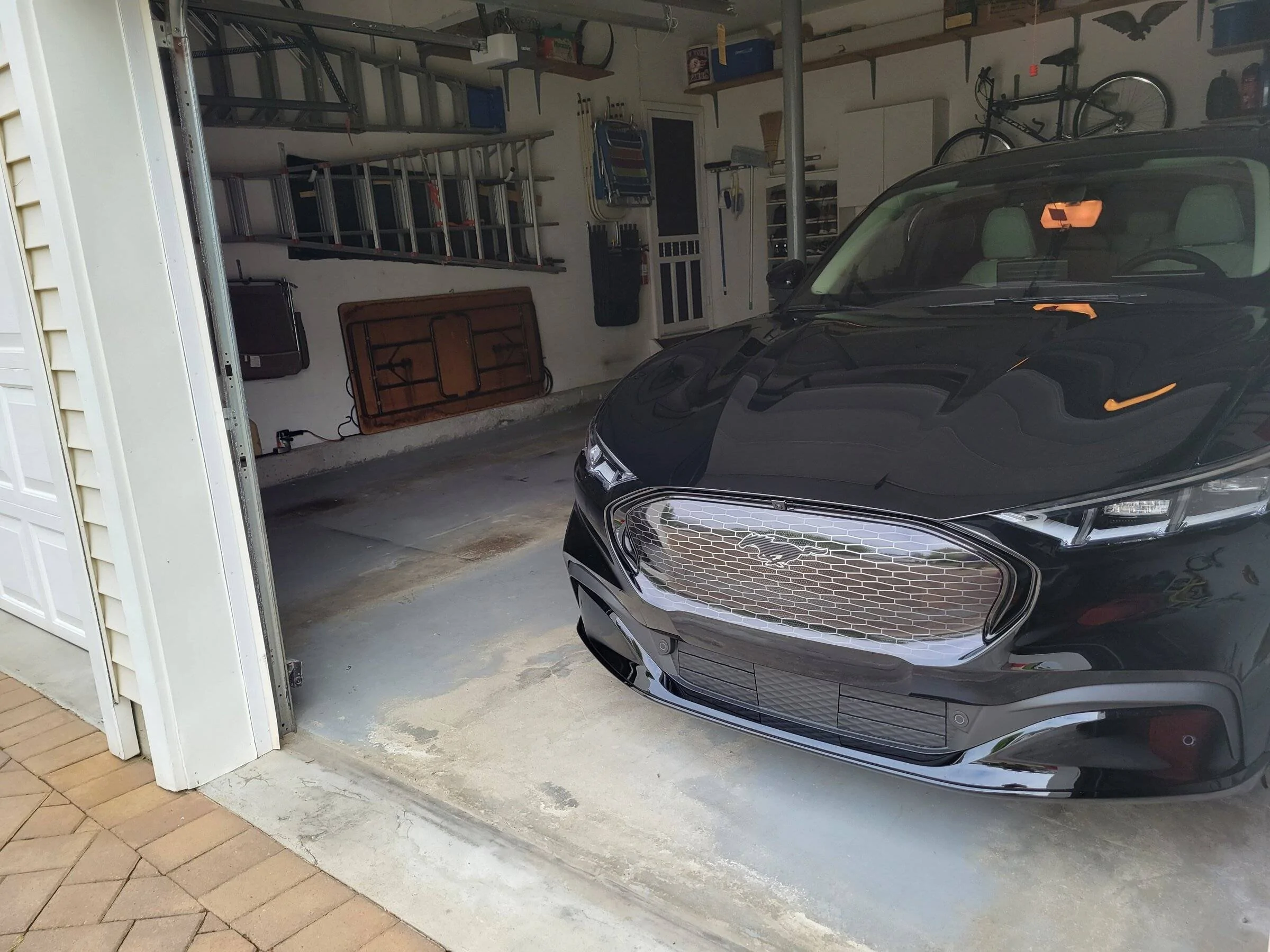 Ford Mustang Mach-E Aftermarket Grill installed on my Shadow Black Mach-E 20220511_151354