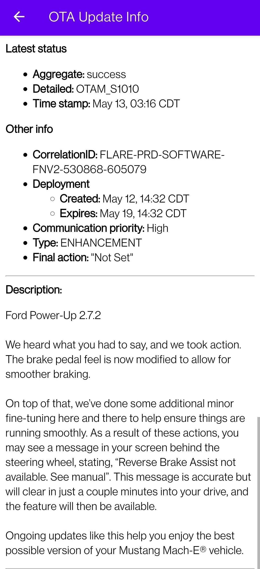 Ford Mustang Mach-E New 2.8.2 OTA Screenshot_20220513-165952