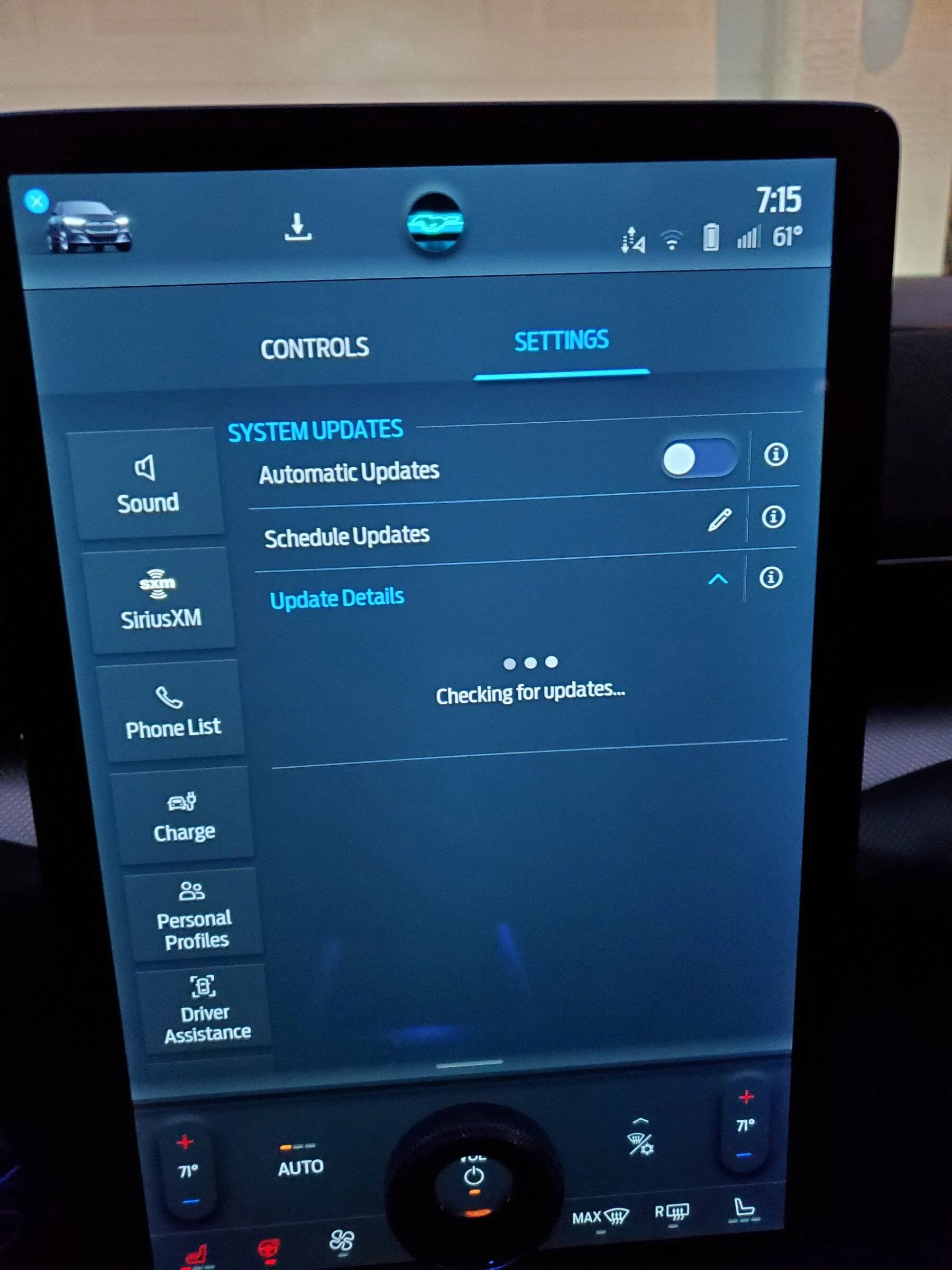 Ford Mustang Mach-E System update Settings 20220122_071526