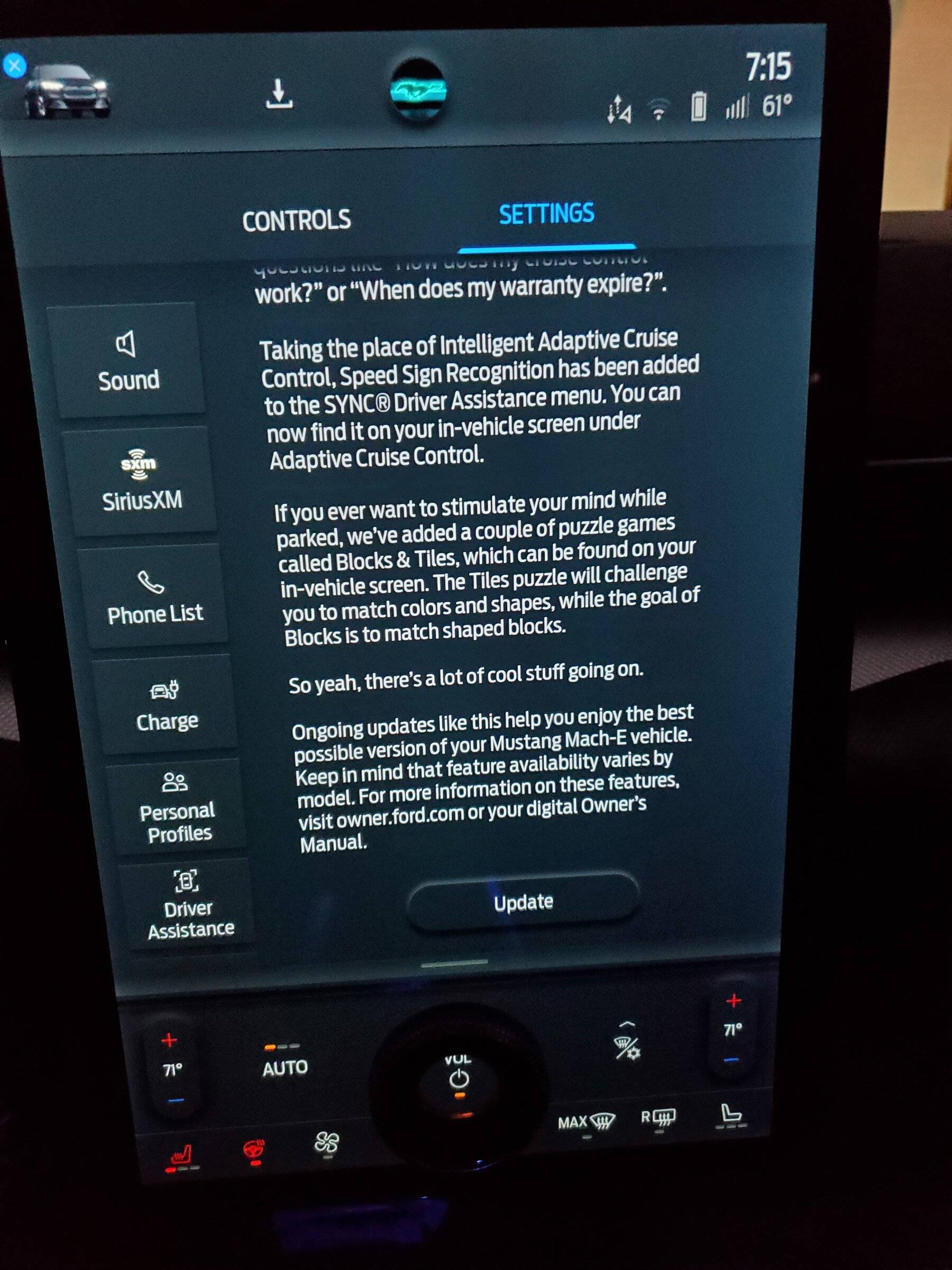 Ford Mustang Mach-E System update Settings 20220122_071541