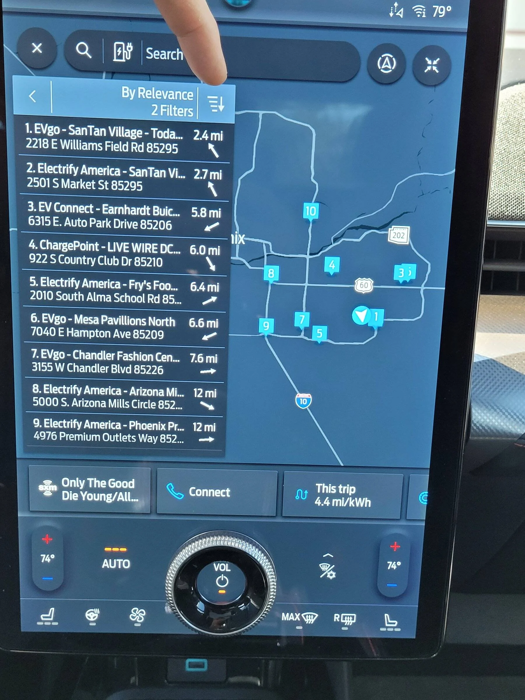 Ford Mustang Mach-E How to find charger while driving! 20220515_080723