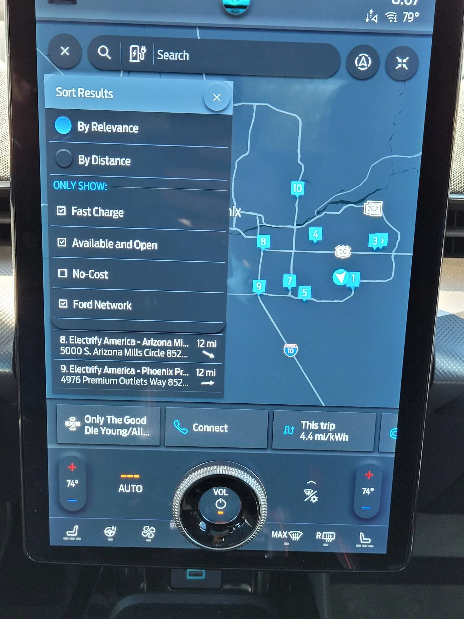 Ford Mustang Mach-E How to find charger while driving! 20220515_080736