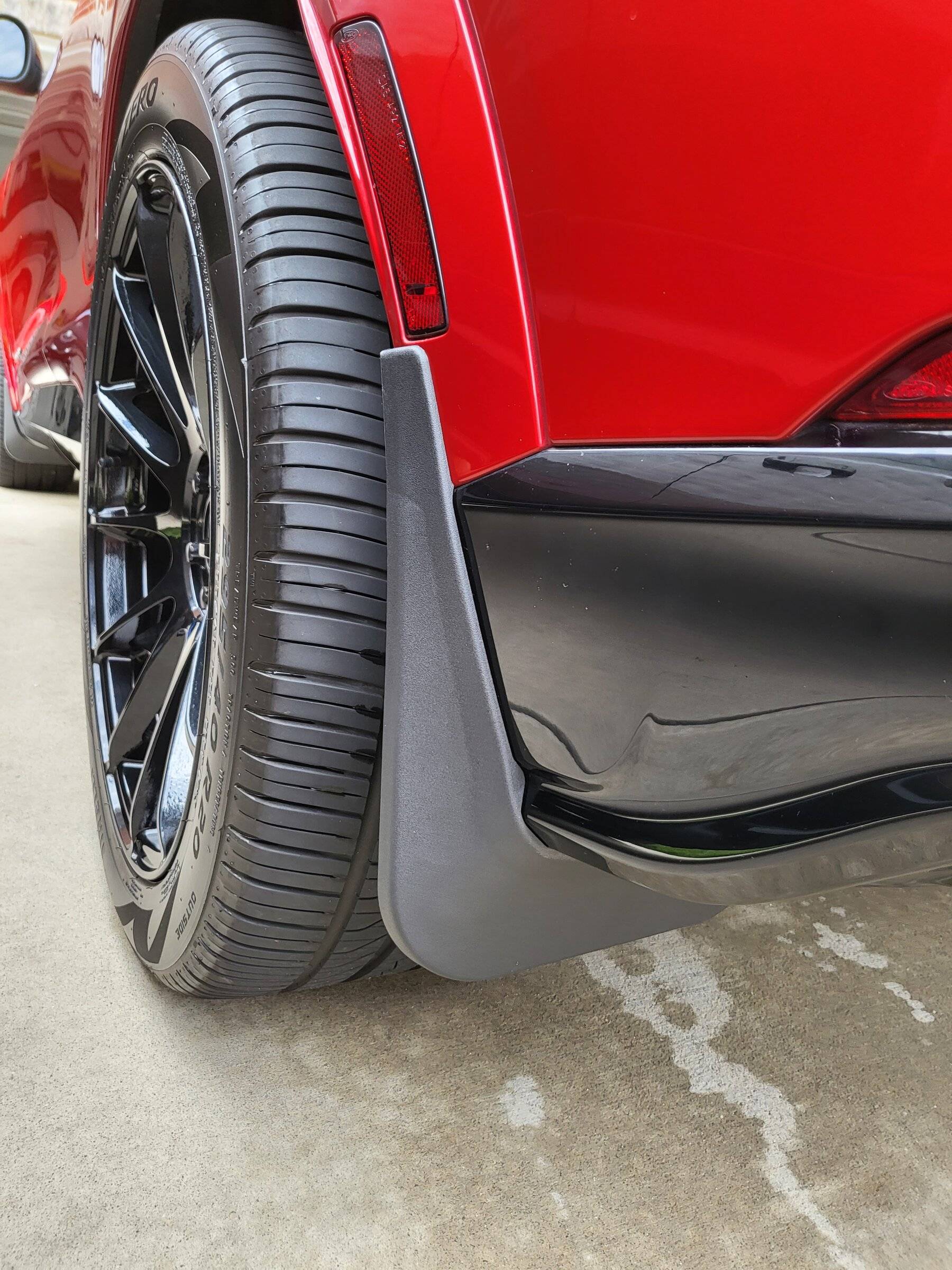 Ford Mustang Mach-E Stuffing 275's into a GTPE (square setup) 20220323_162146