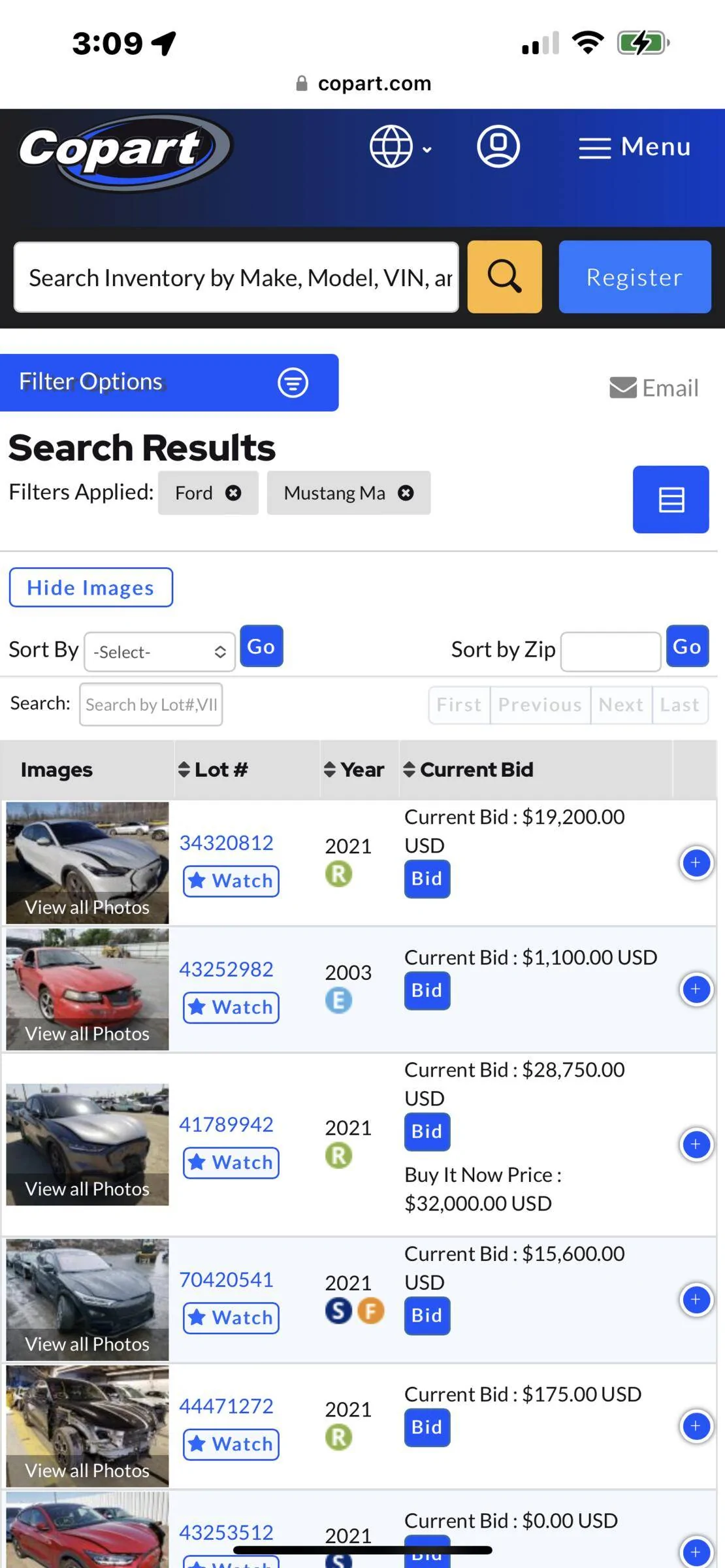 Ford Mustang Mach-E 20K Salvage Title MachE’s at CoPart Site/App 6FF6B8D8-FF93-4244-A9C9-28EFEC9FDB79