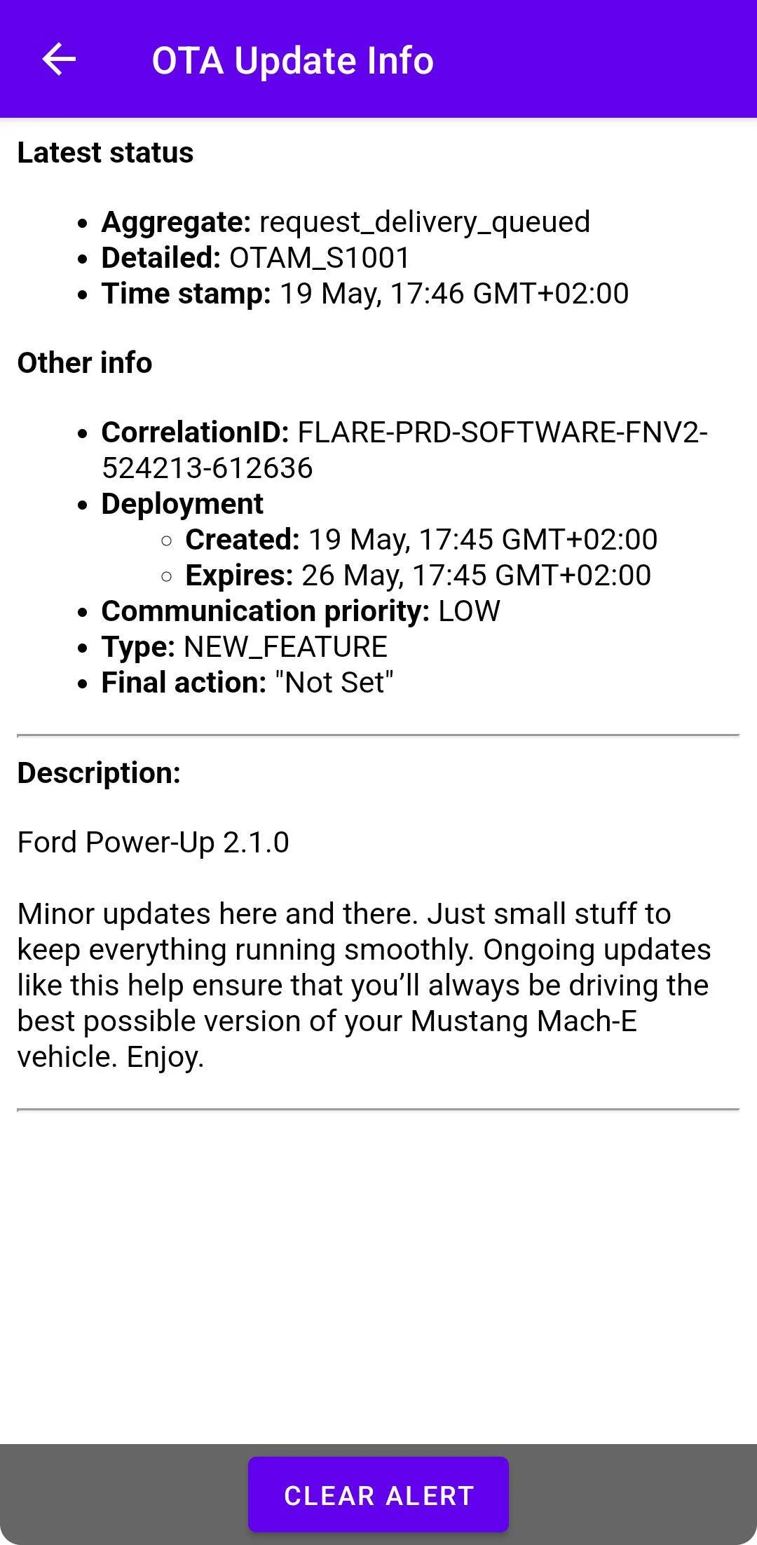 Ford Mustang Mach-E Swedish Customers Screenshot_20220519-190744_Ford Status Widget