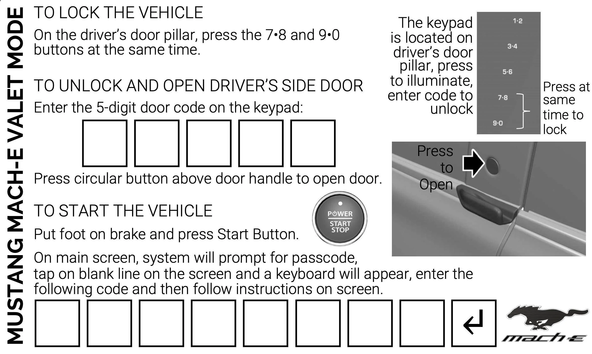 Ford Mustang Mach-E Valet Mode Reference Card Screen Shot 2022-05-24 at 9.33.28 PM