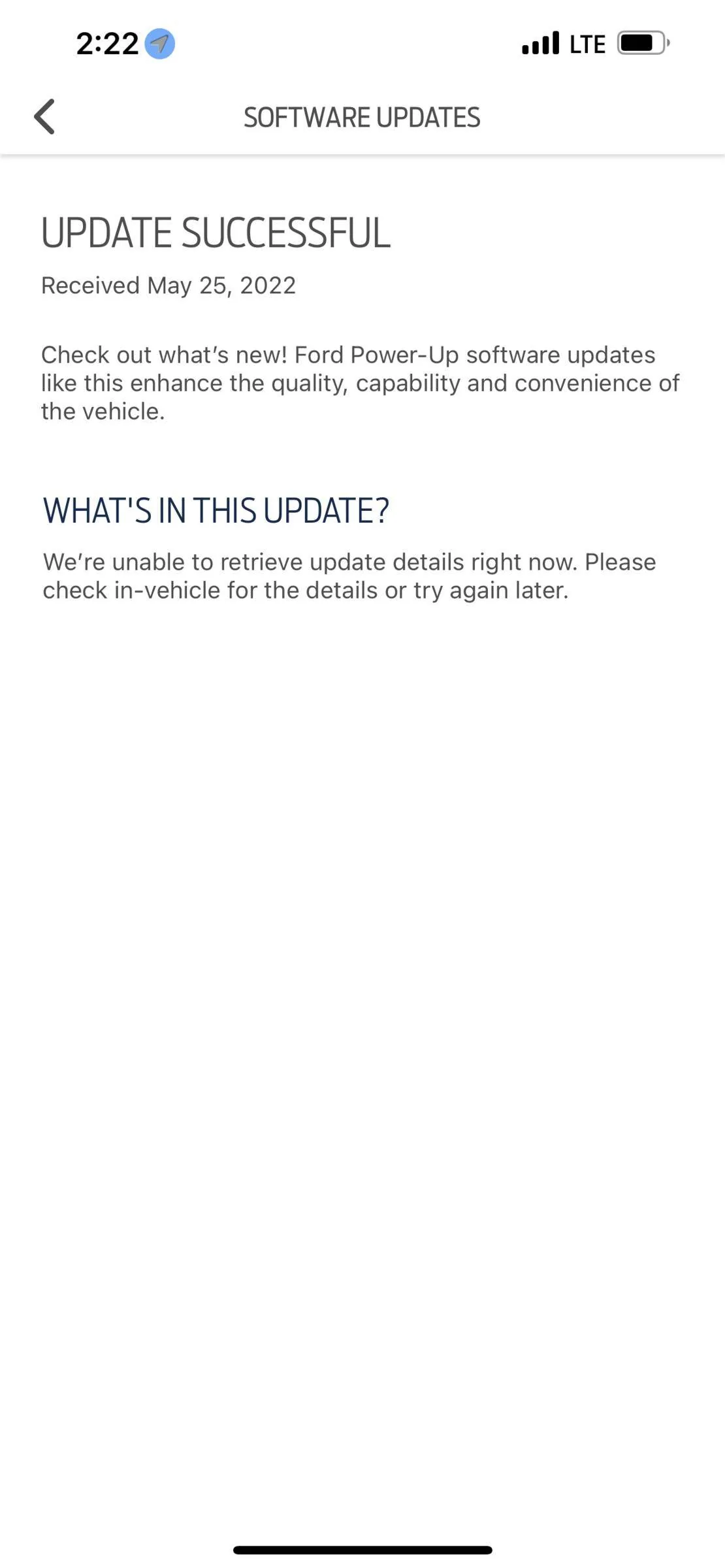 Ford Mustang Mach-E Failed 2.6.0 OTA Club 0321369B-3216-4F38-886B-ADE3A9632343