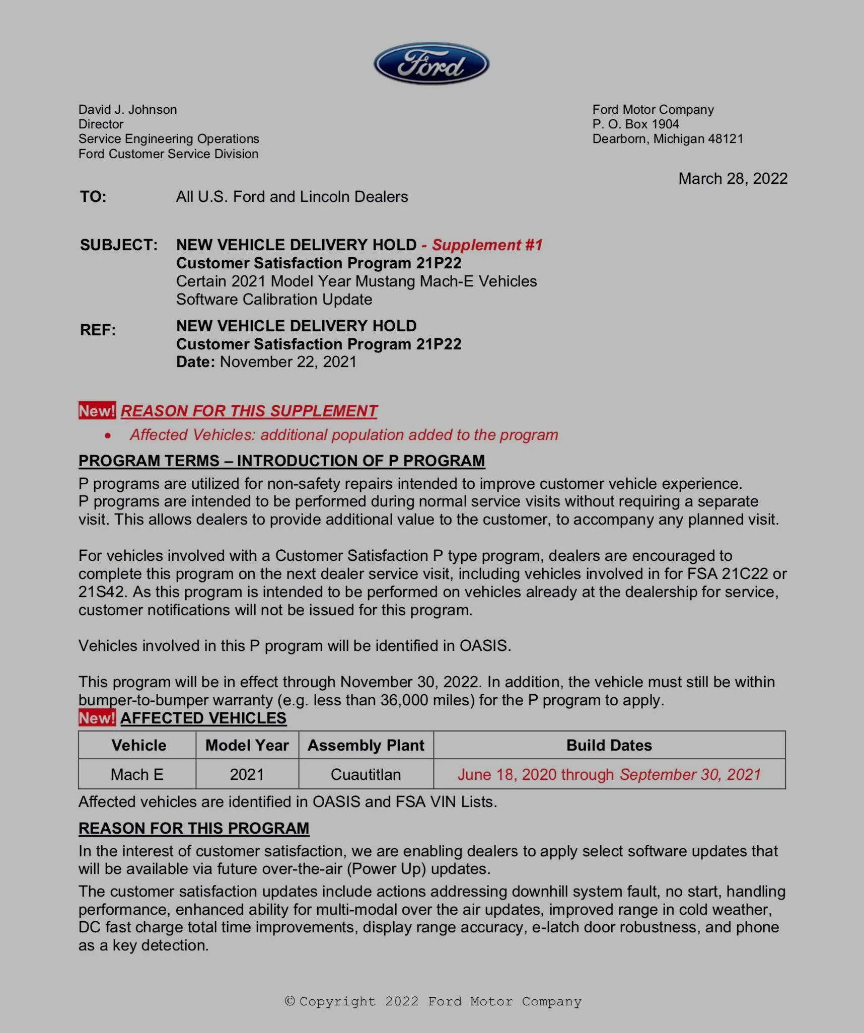 Ford Mustang Mach-E OTA Powerup Software 2.6.0. First update in a while. 1653590845301