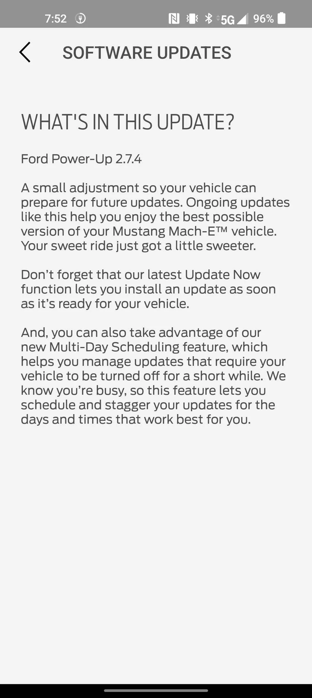 Ford Mustang Mach-E OTA Powerup Software 2.6.0. First update in a while. Screenshot_2022-05-26-19-52-40-20_f85a9dcae275ee1e0920d804e6924647