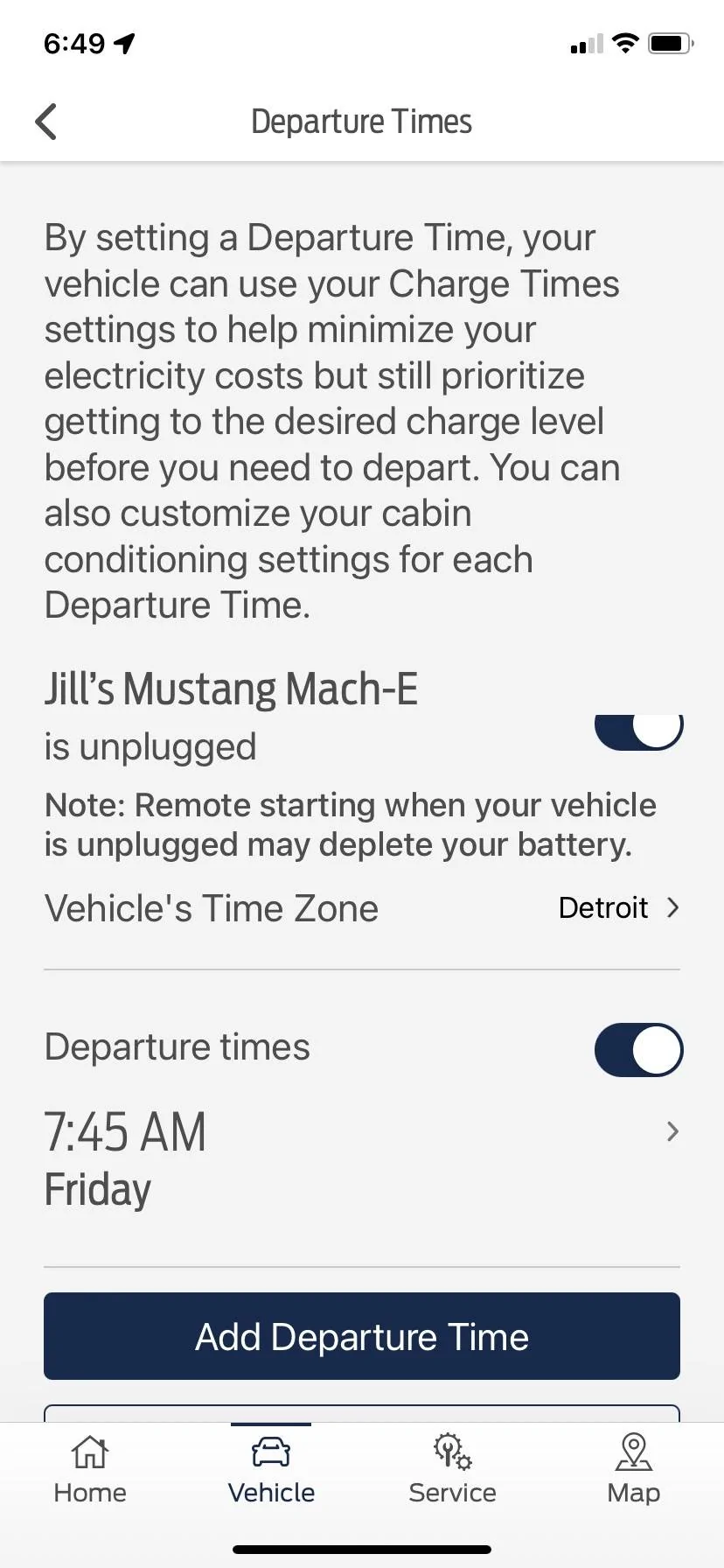 Ford Mustang Mach-E Ford Pass issue with departure time AA0D3952-3C4C-4A8E-996D-C24C2D444299_1_102_o