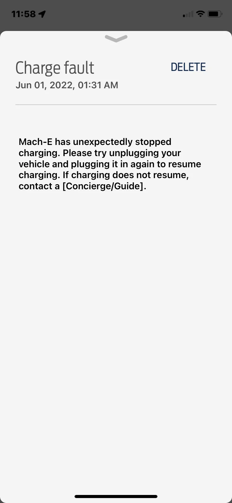 Ford Mustang Mach-E Charge Fault error MME charge fault error