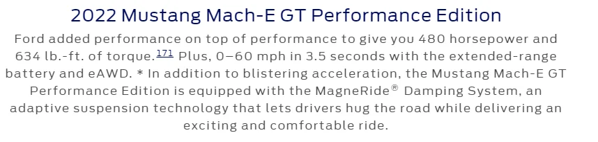 Ford Mustang Mach-E Car and Driver: Lightning Platinum 12.7@107mph 1/4mile and 4.0 0-60mph 1654202838639