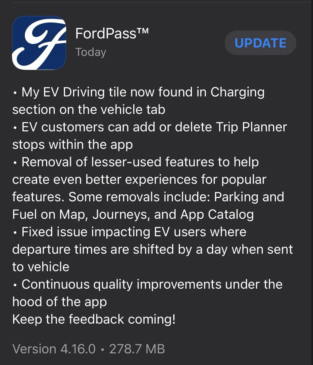 Ford Mustang Mach-E FordPass 4.16.0 Available on iOS and Android 404AE928-22C7-4C99-BFD3-D2C6A9B6435B