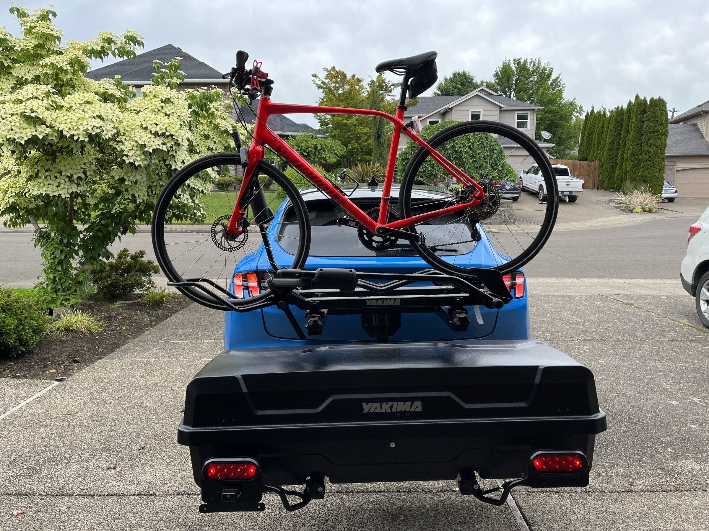 Ford Mustang Mach-E Yakima EXO Cargo/Bike Carrier System setup 9D3F383E-272C-498F-B5FC-AEFA94050020
