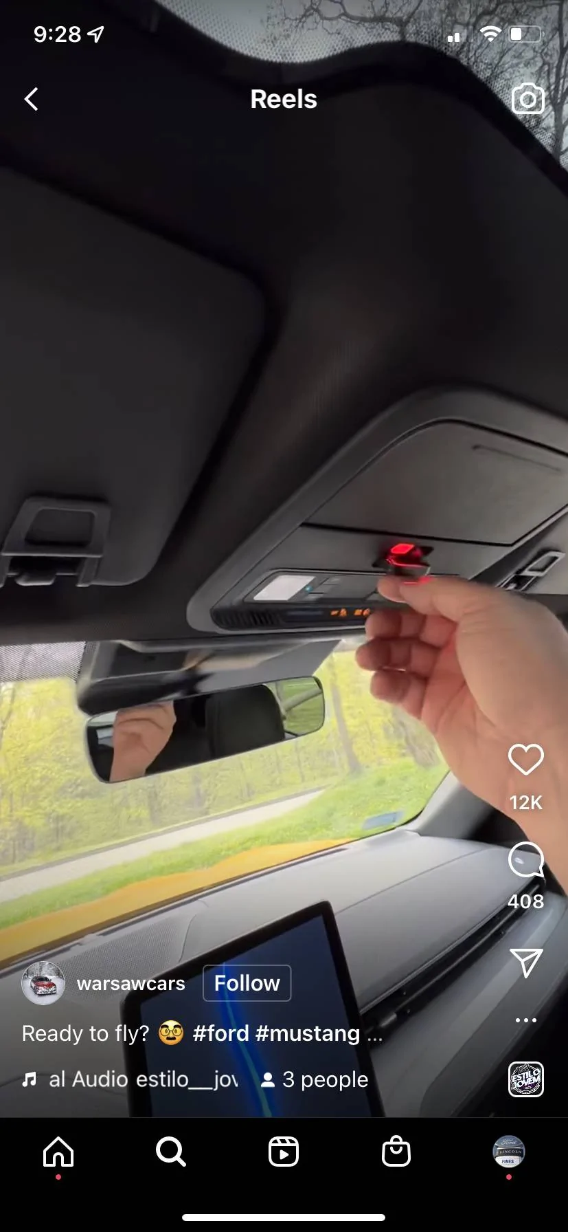 Ford Mustang Mach-E What is this red button behind a little door next to the sunglasses holder? EE8D17D3-5061-463F-BDC7-27D0EA069F0C
