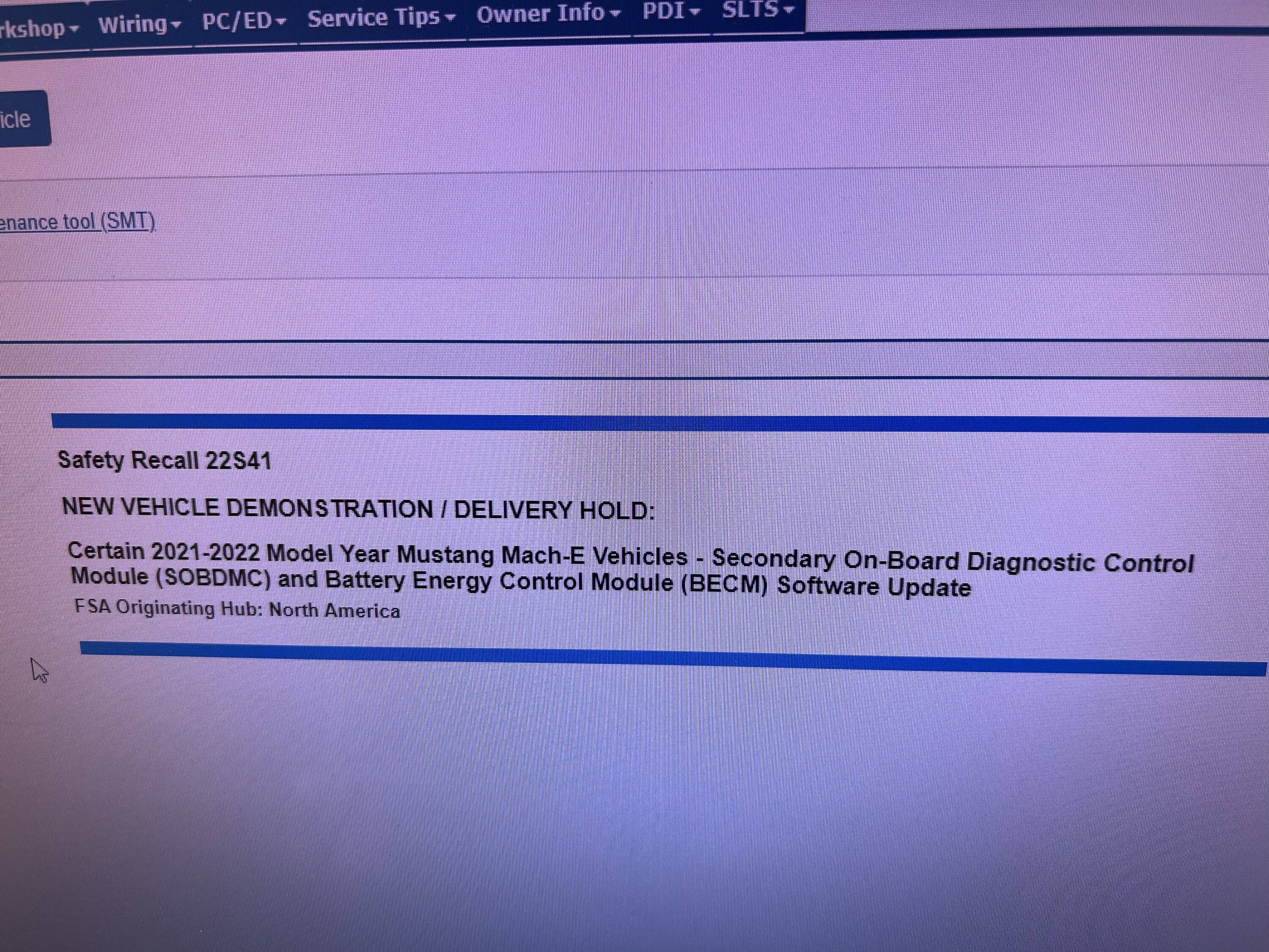 Ford Mustang Mach-E Safety Recall 22S41 - 2021-2022 Mach E - HVBJB Recall [high voltage battery main contactors may overheat] 755E53D5-1058-4A14-BC19-250674A4E564