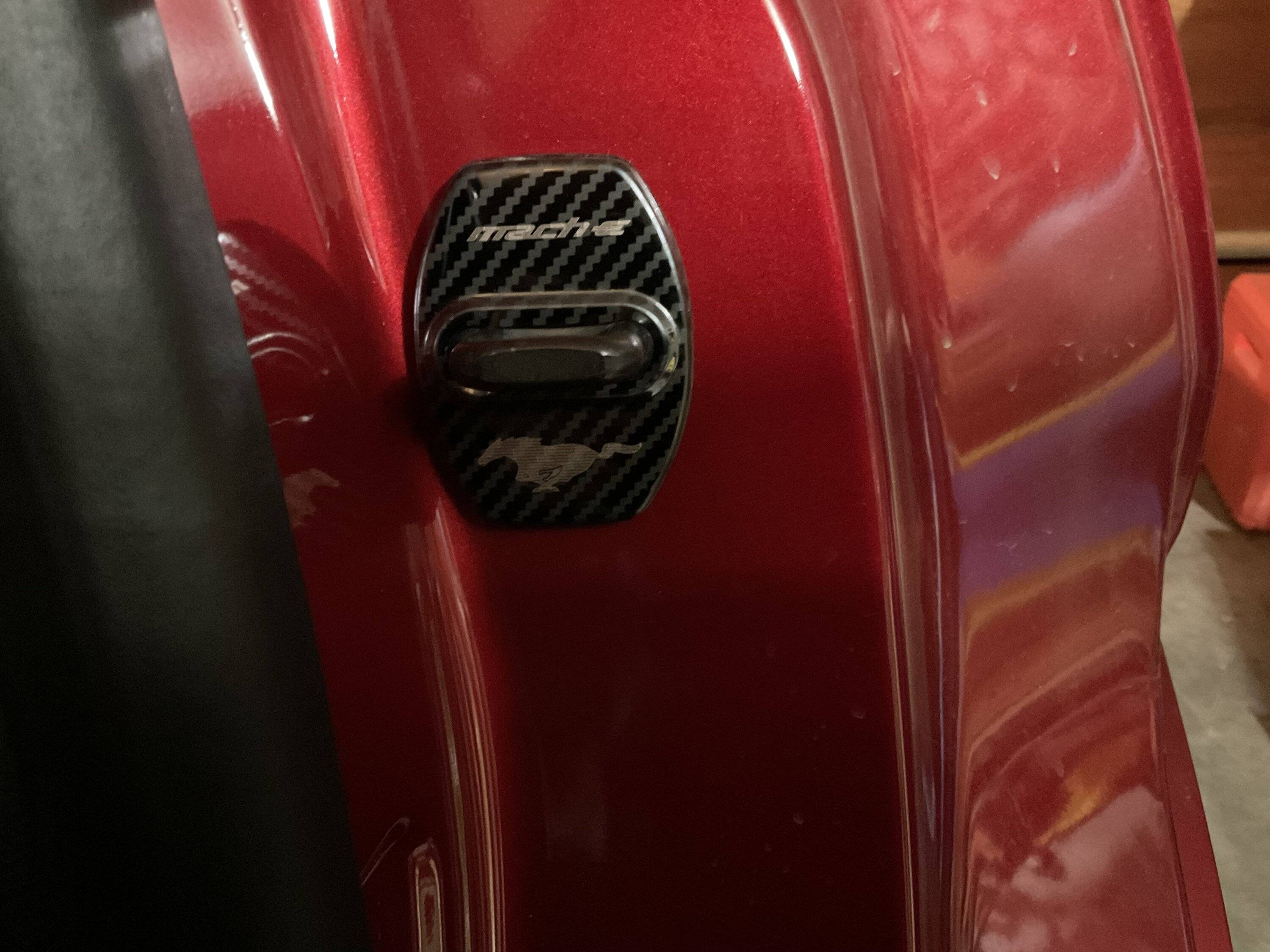 Ford Mustang Mach-E Door hinge covers | Update: striker plate covers 8EB123AA-0567-4E0A-A9CE-B94A2D93C9BA