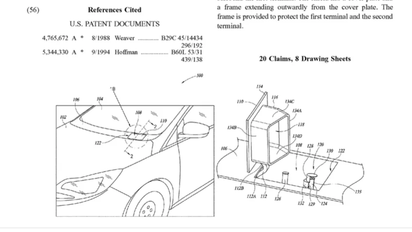 Ford Mustang Mach-E Looks like Ford is considering adding 12V connections near the cowl 12v