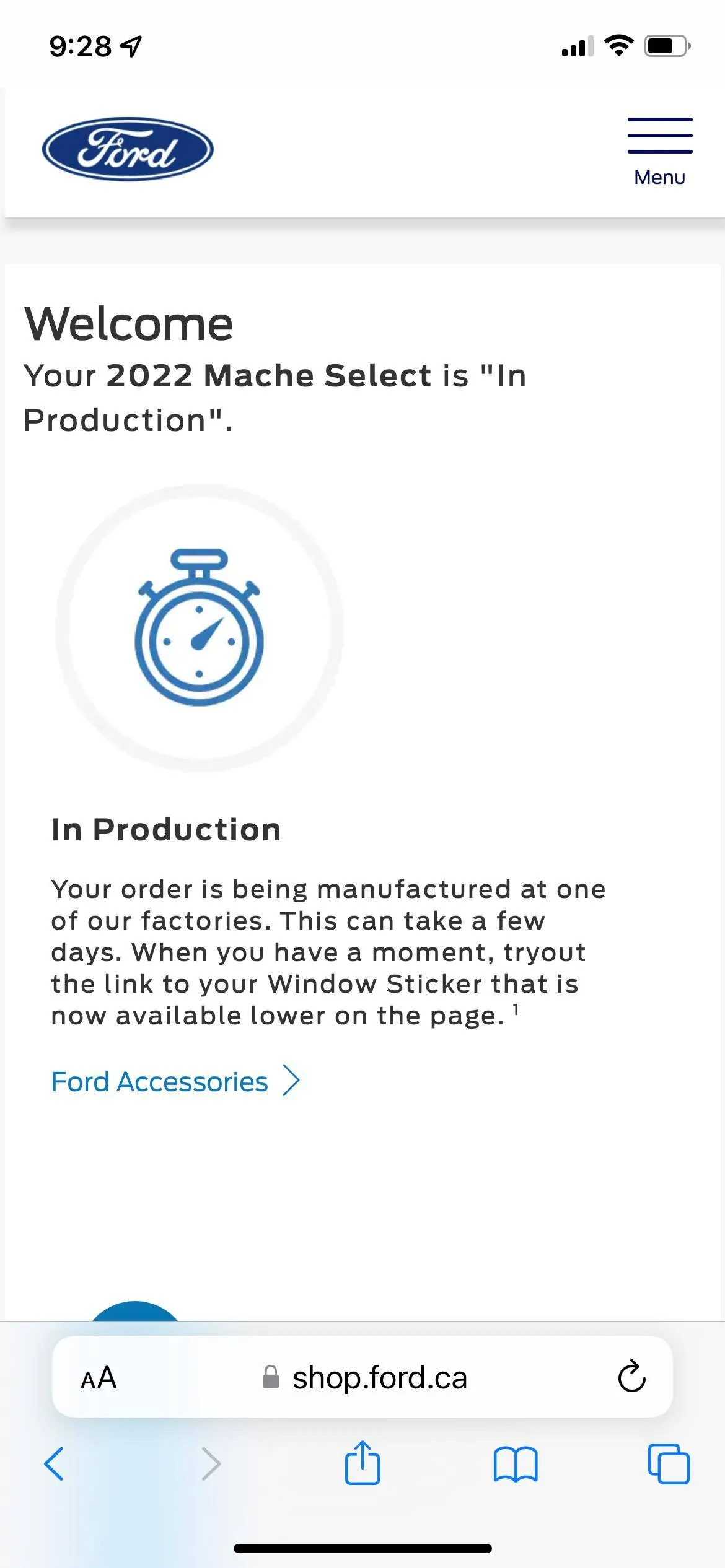Ford Mustang Mach-E Canada order timeline production