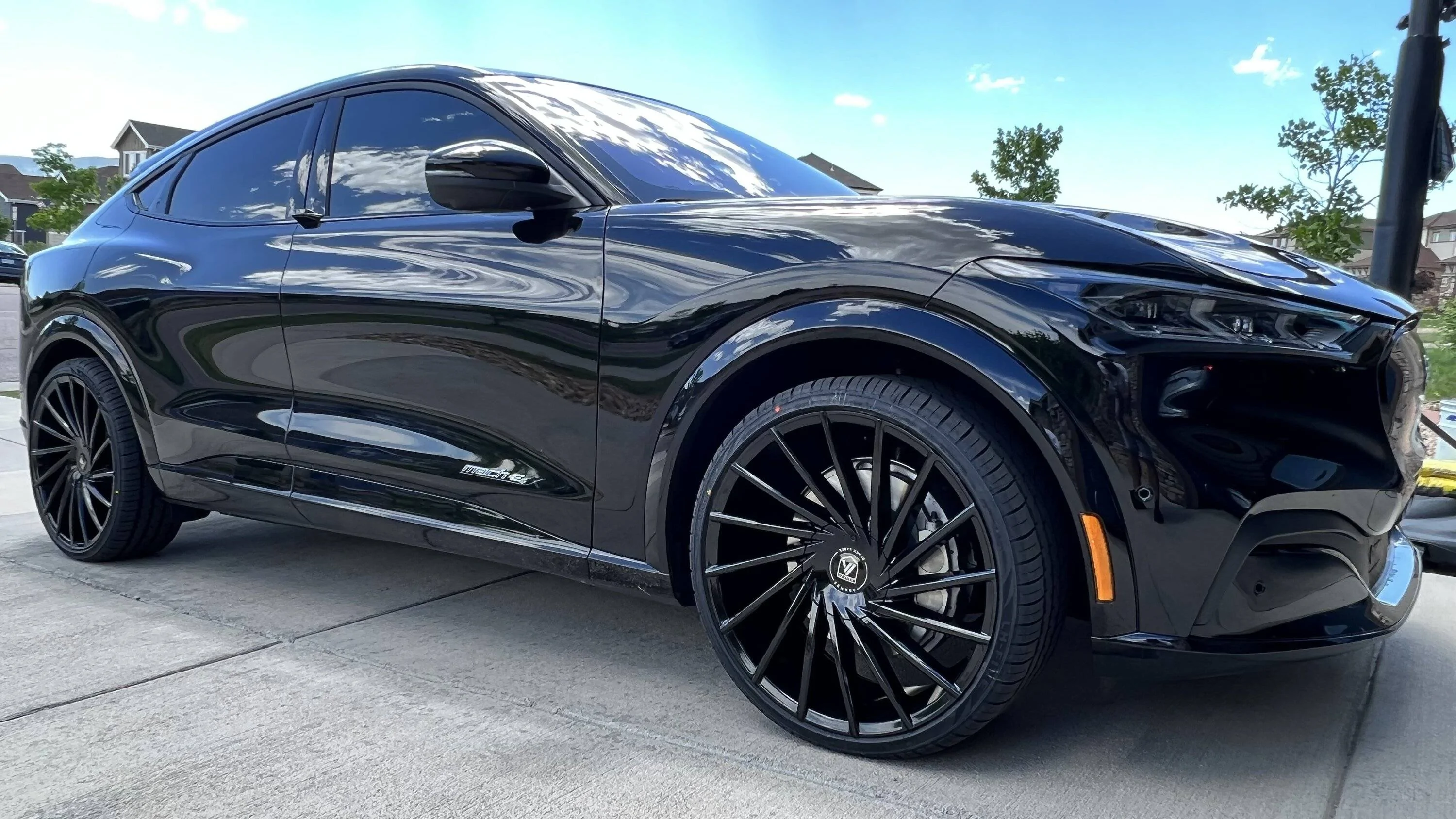 Ford Mustang Mach-E Shadow Black on 22" Wheels  -- 2 of 4 custom items complete... Sharing Progress IMG-0969