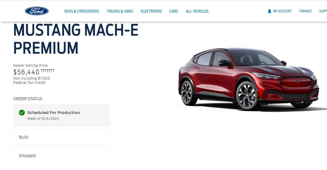 Ford Mustang Mach-E Order Scheduled for Production Date 1603887914012