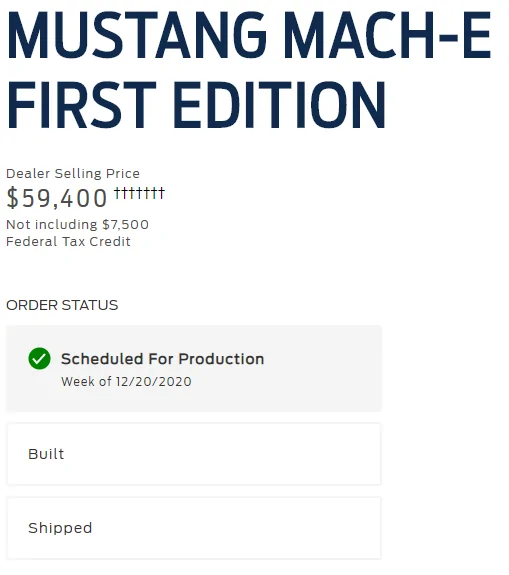 Ford Mustang Mach-E Order Scheduled for Production Date 1603889199042