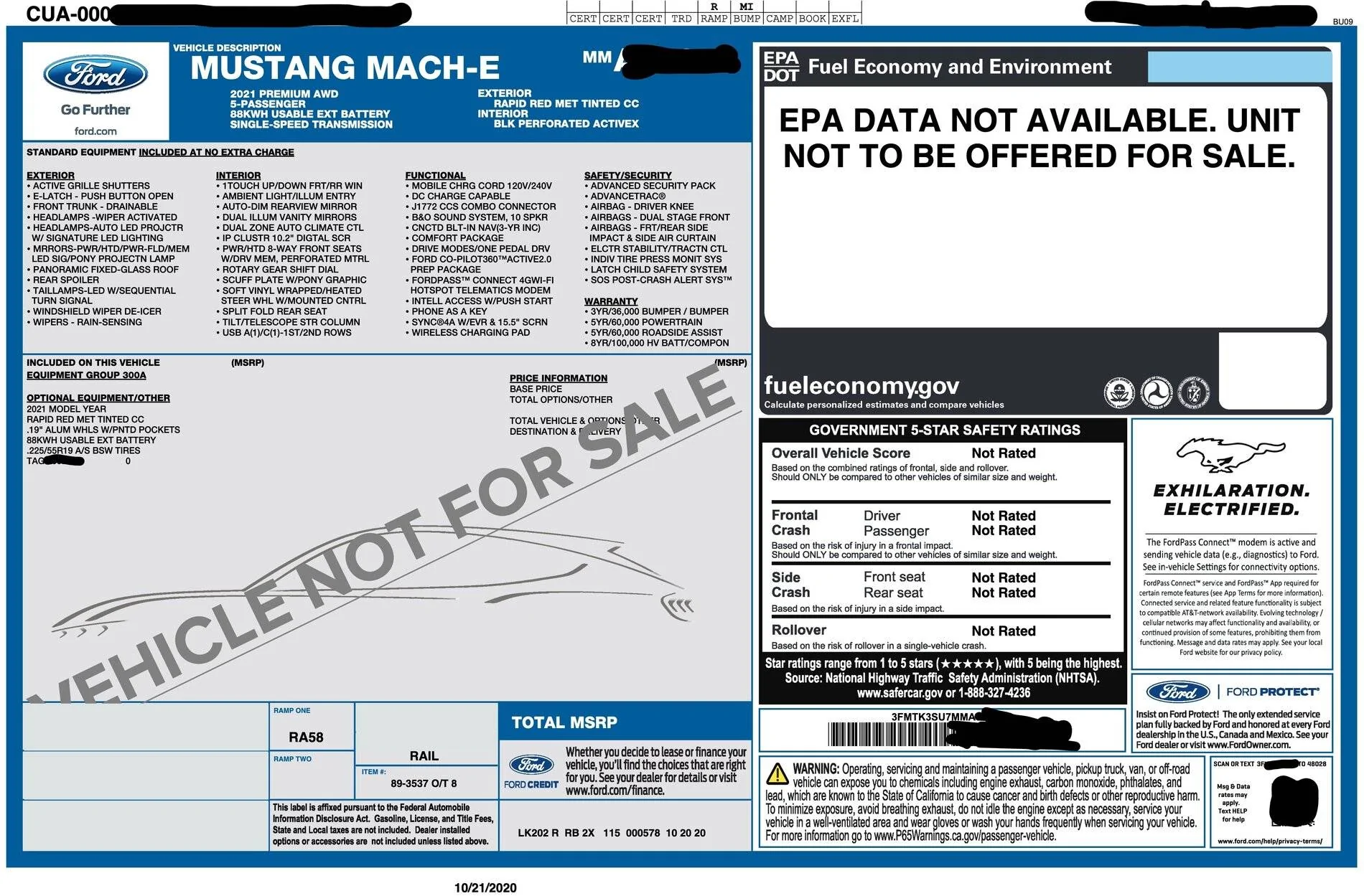 Ford Mustang Mach-E First Look at a Mach-E Window Sticker Mach-E Sticker_LI (3)