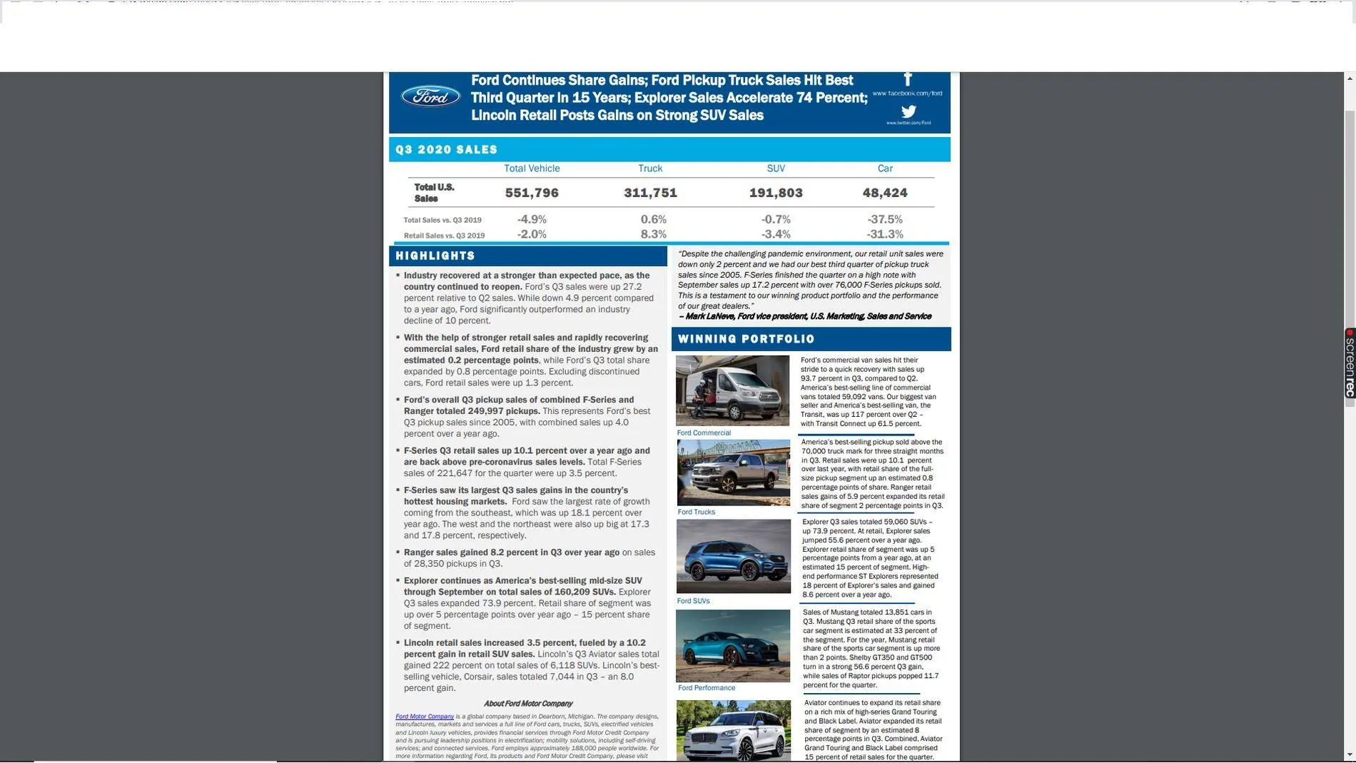 Ford Mustang Mach-E Ford stock going up q3 sales