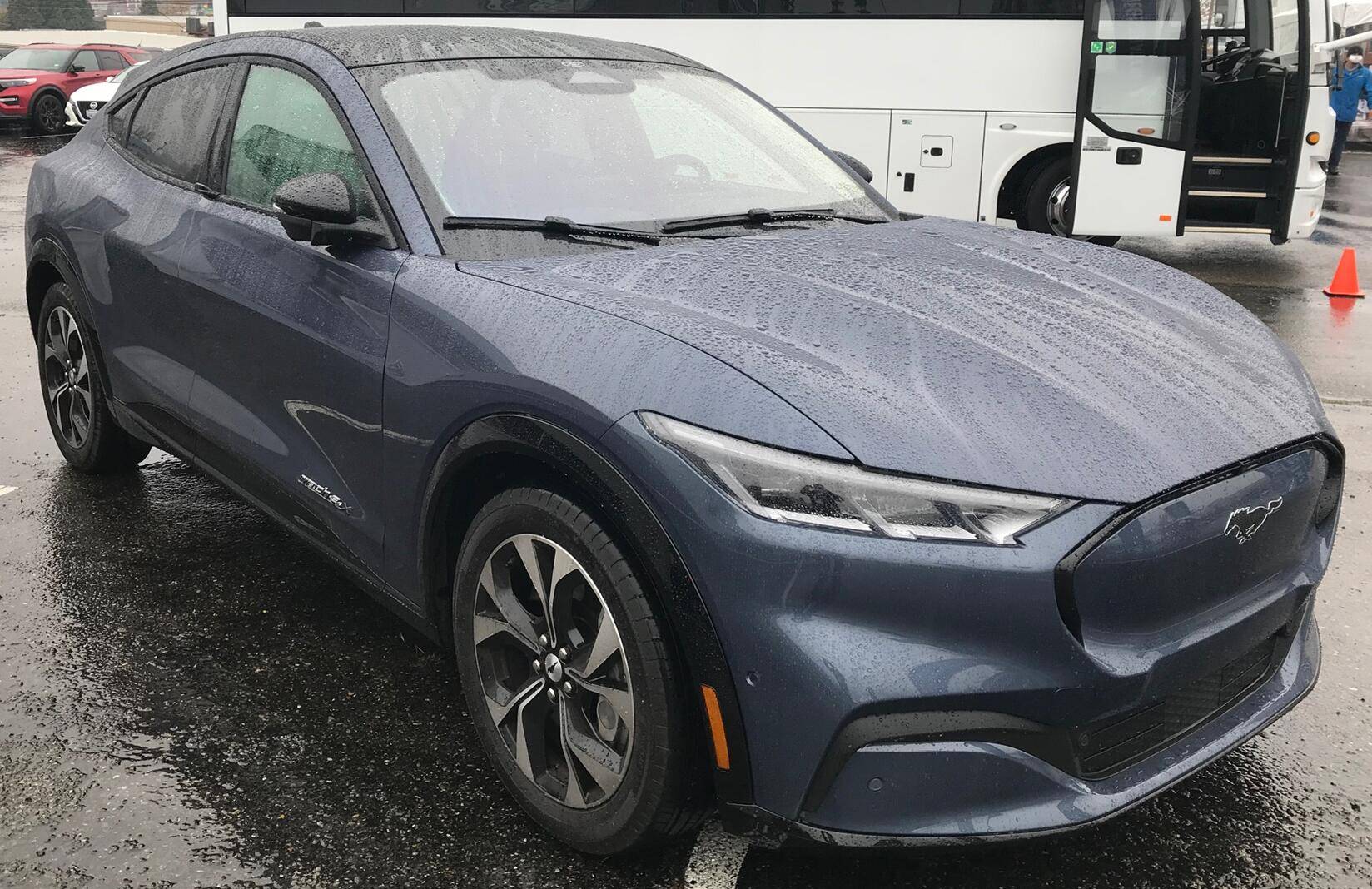 Ford Mustang Mach-E Infiniti Blue Mach-E at Filson flagship store Seattle Friday October 23, 2020 1604790033232