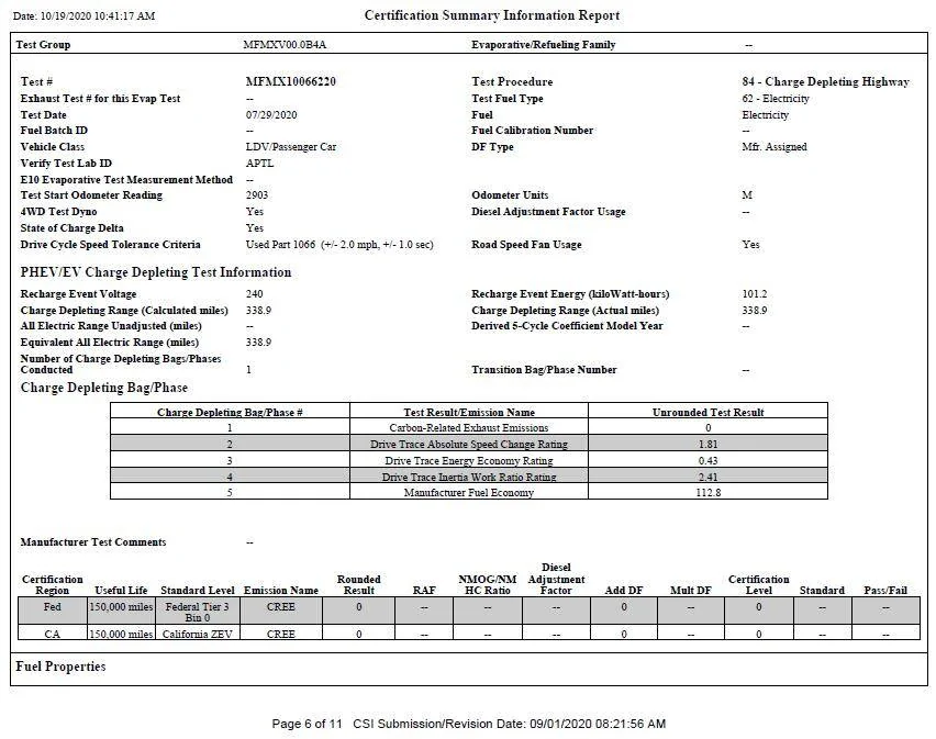 Ford Mustang Mach-E Mileage for Extended Range Mach-E Models Revealed in EPA Emissions Certifications MachEAWDer_pg6
