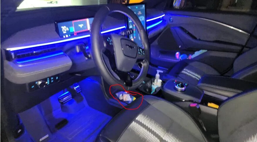 Ford Mustang Mach-E How to Access lower storage ambient light. 1656445365524