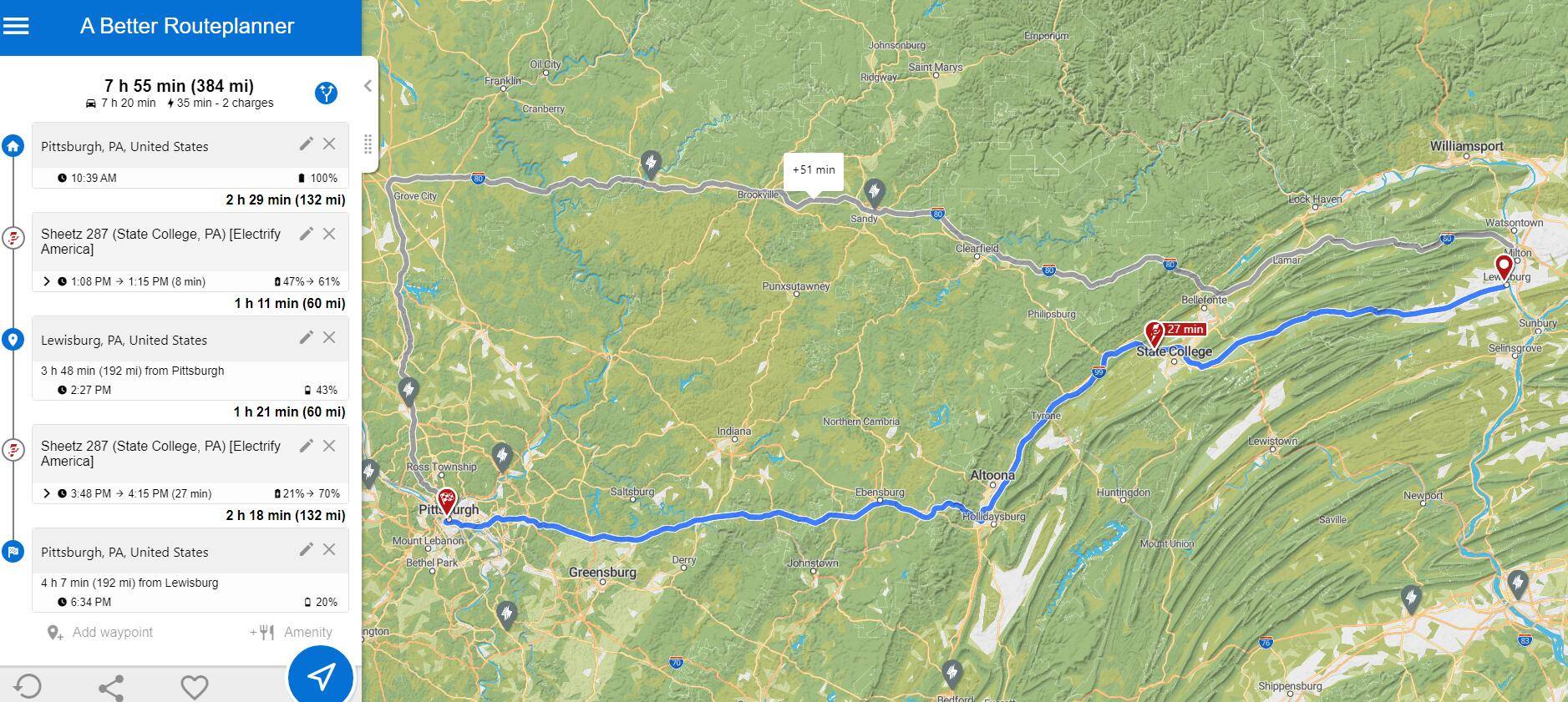 Ford Mustang Mach-E Best site to use for planning a trip? pgh to lewisburg to pgh.PNG