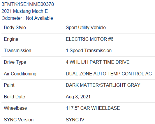 Ford Mustang Mach-E Post here if you have an active FDRS account and are willing to look up info for others 3FMTK4SE1MME00378-11-July-22_Build