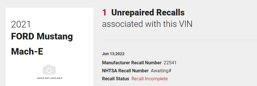 Ford Mustang Mach-E 22S41 Recall Software - Server Deployment Issue 1657559301200