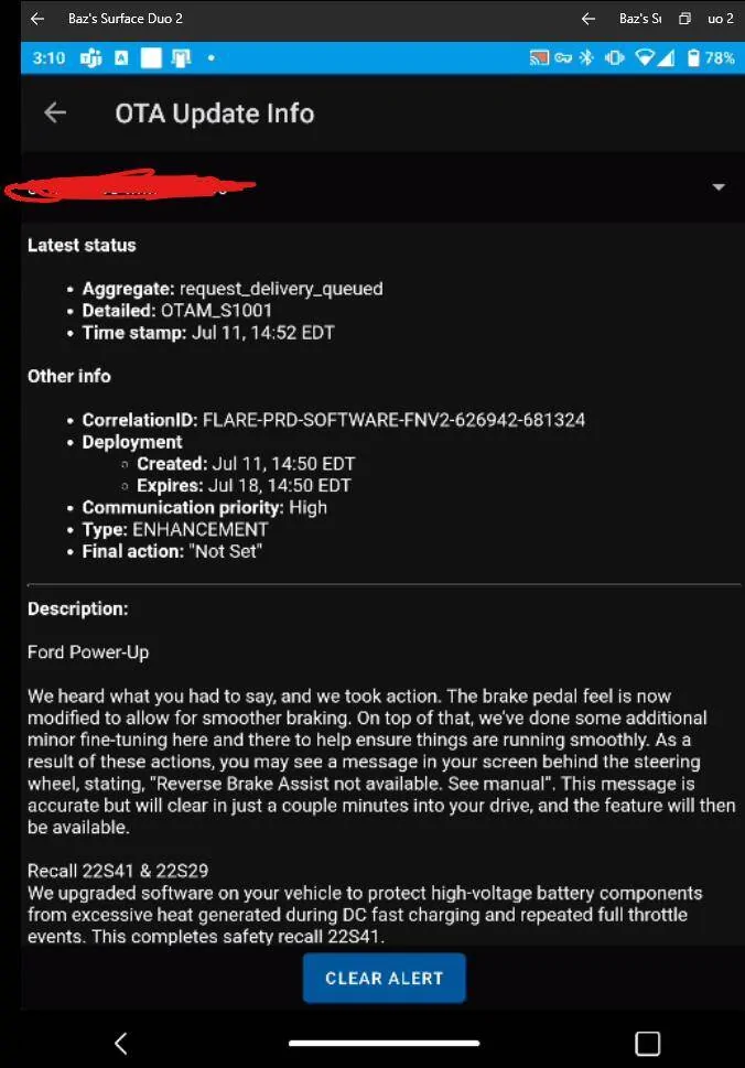 Ford Mustang Mach-E 22S41 Recall Software - Server Deployment Issue 1657566659541