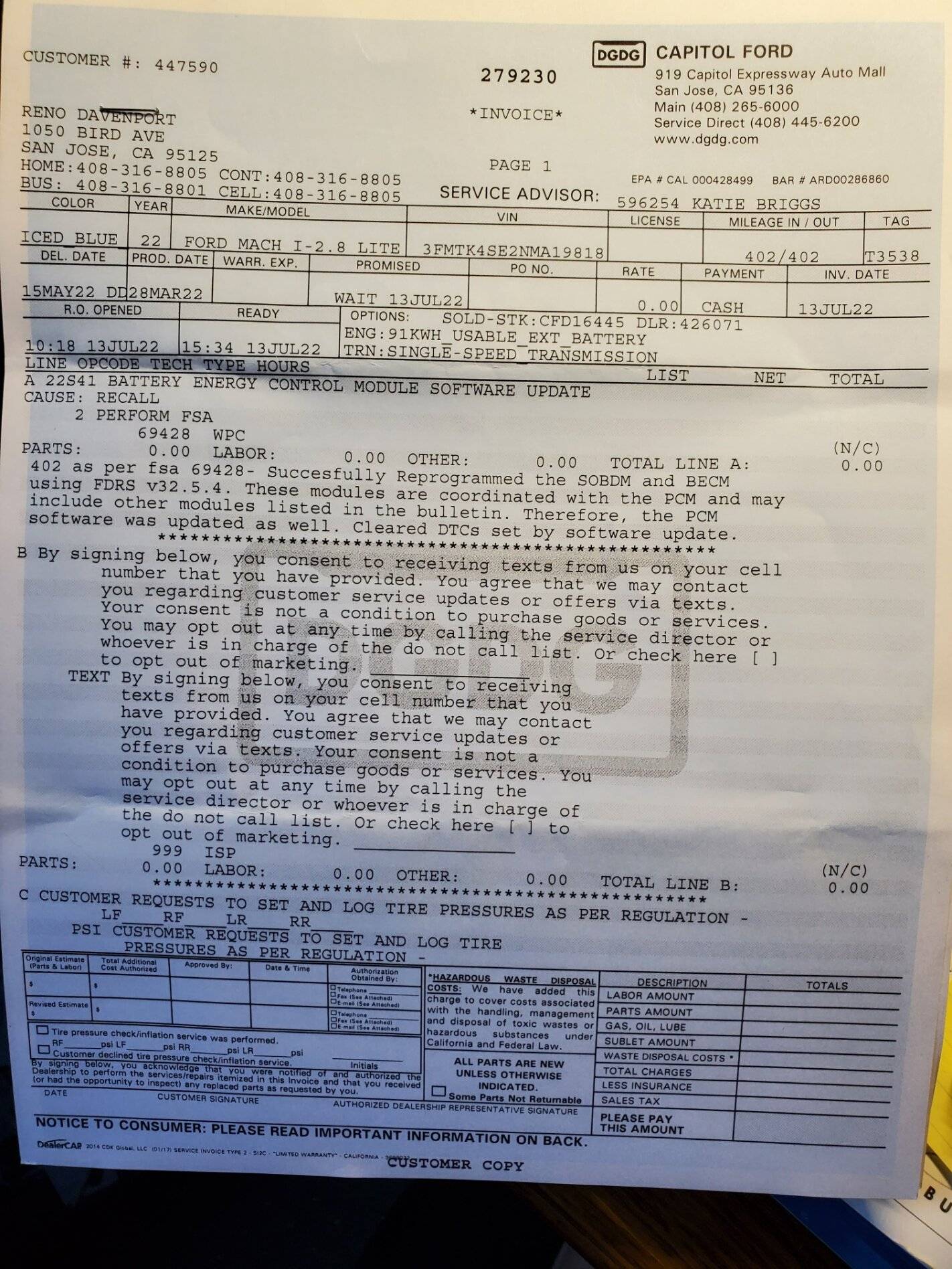 Ford Mustang Mach-E 22S41 & 22S29 Recall OTA Software Are Out MachESoftwareUpdateWorkOrder