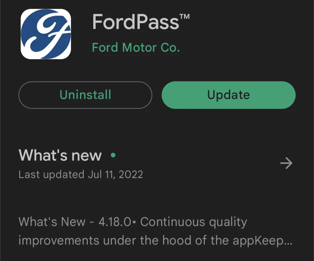 Ford Mustang Mach-E FordPass 4.18.0 now available Screenshot_20220714-144351