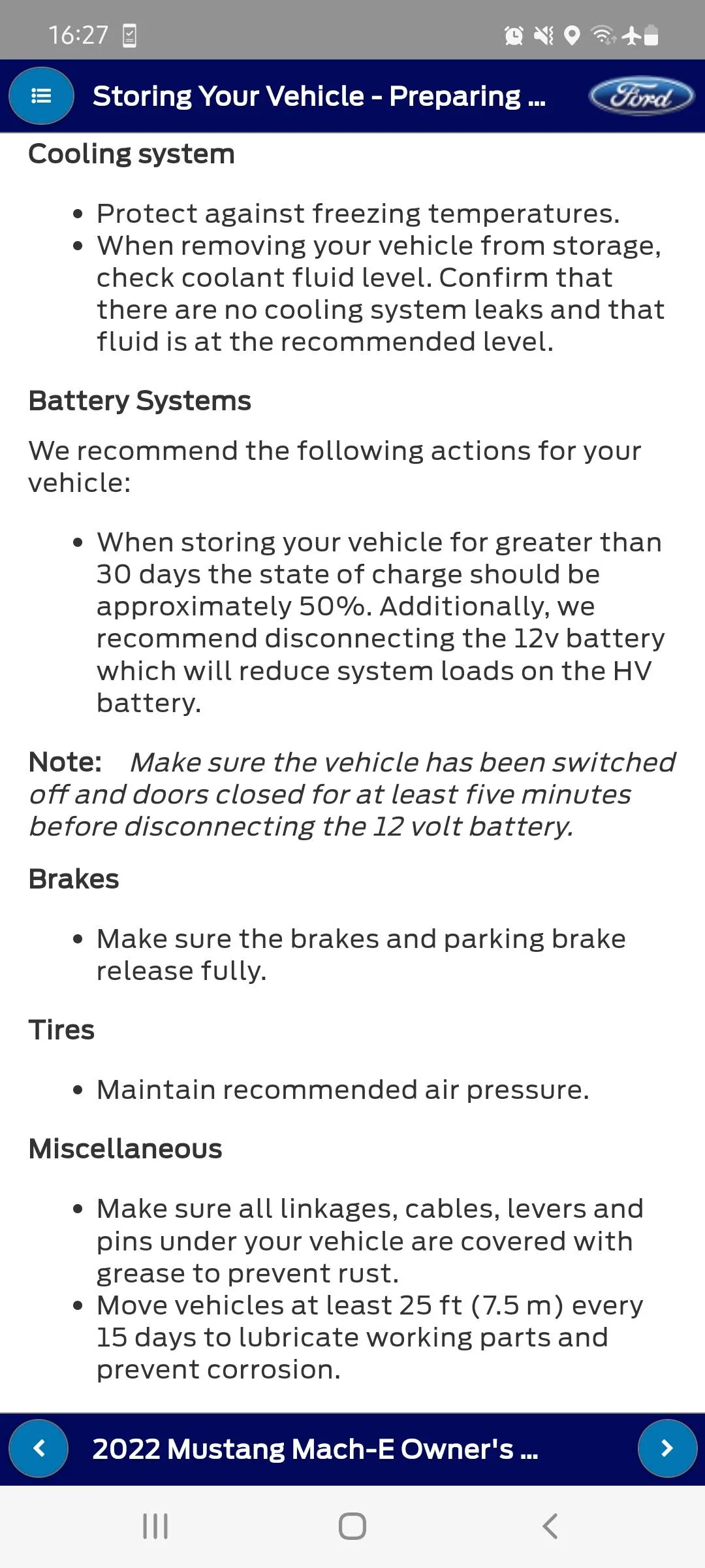Ford Mustang Mach-E Vacation Routine For Leaving Mach-E in Garage? Screenshot_20220715-162728_FordPass