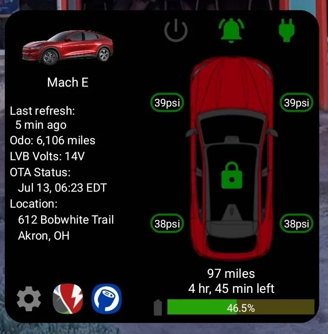 Ford Mustang Mach-E Android Widget for Mach-E [Less Complex] Screenshot_20220715-211240_One UI Hom