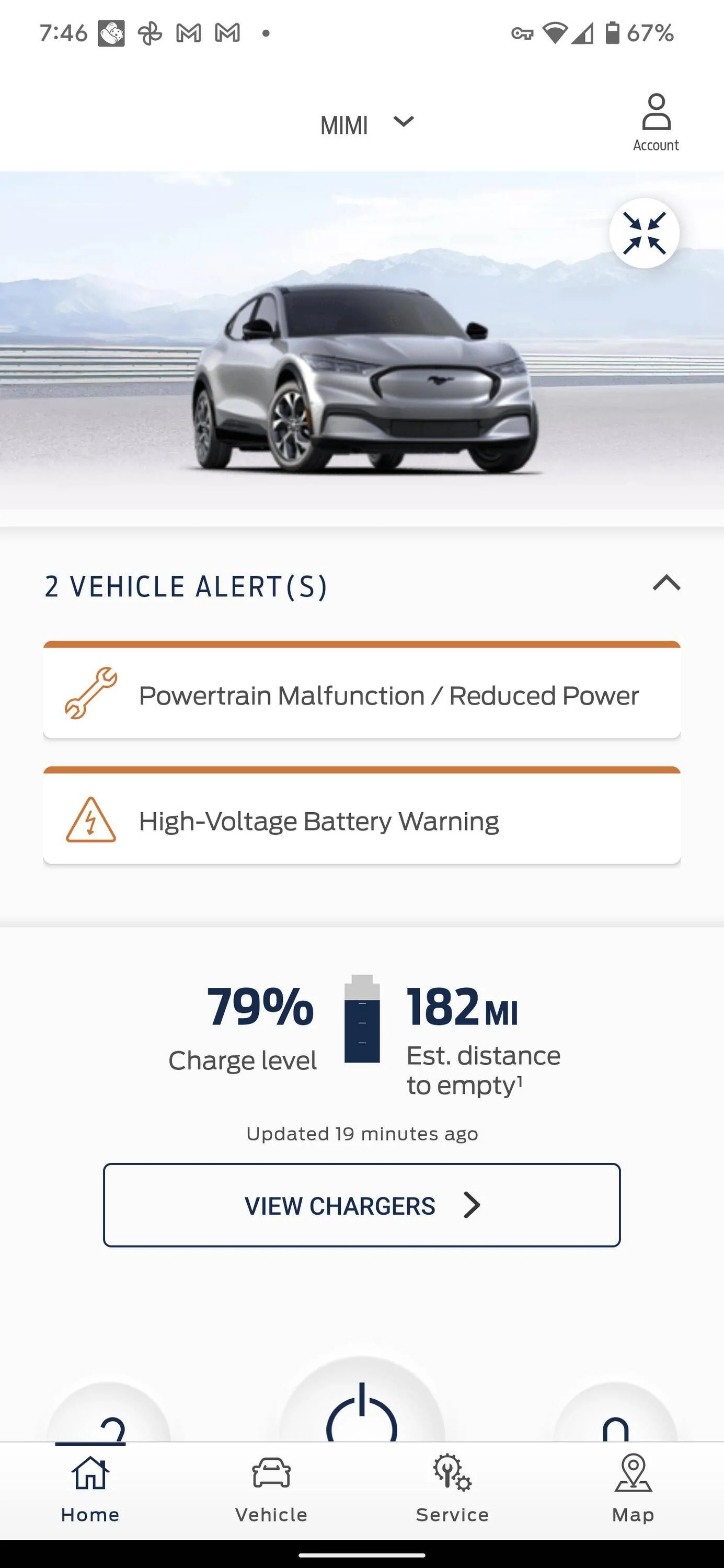 Ford Mustang Mach-E POWERTRAIN MALFUNCTION / REDUCED / HIGH-VOLTAGE BATTERY WARNING Screenshot_20220716-194620