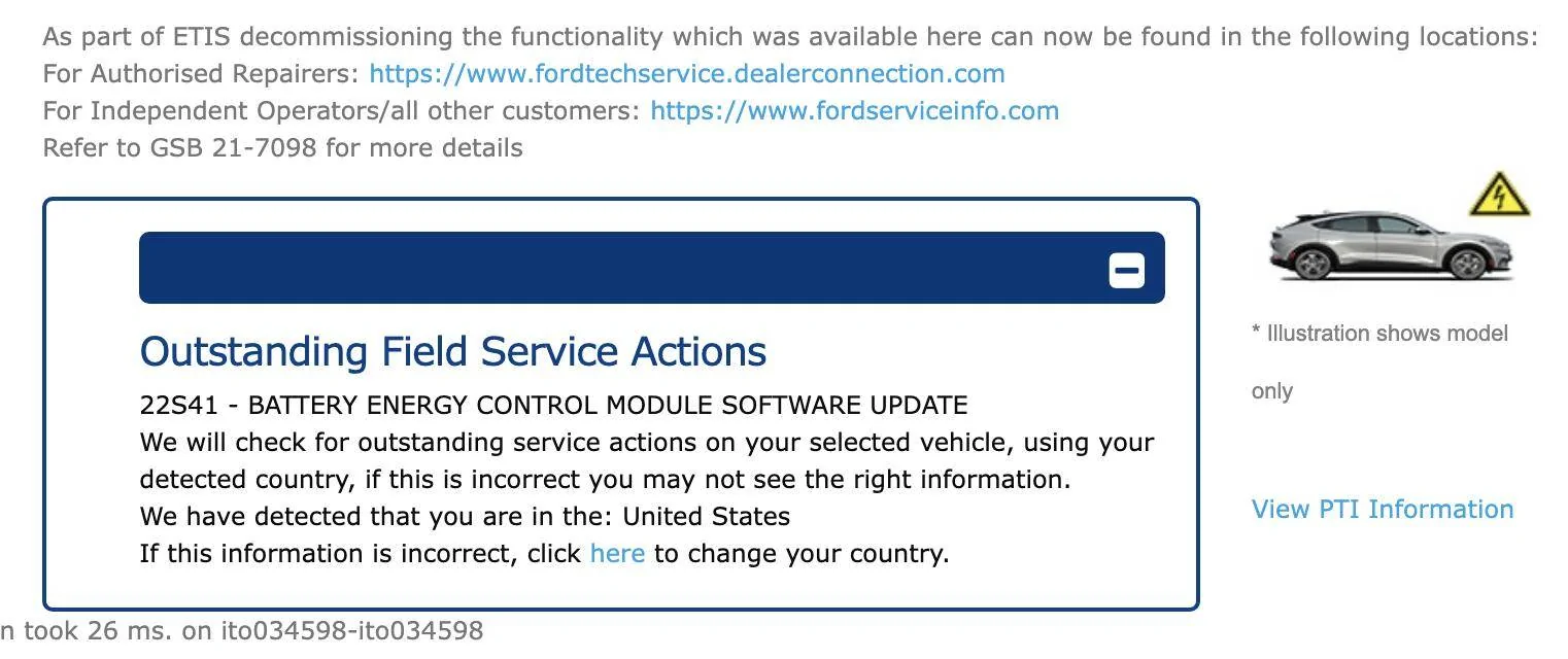 Ford Mustang Mach-E How to know if software update had fix for the 22S41 recall Screen Shot 2022-07-18 at 1.28.15 PM