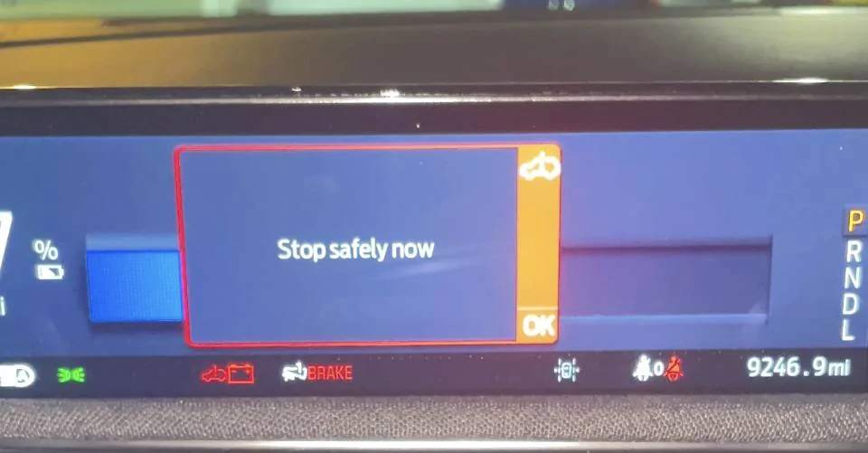Ford Mustang Mach-E Ugggh... "Stop Safely Now"... Is this an issue? QASCF2X