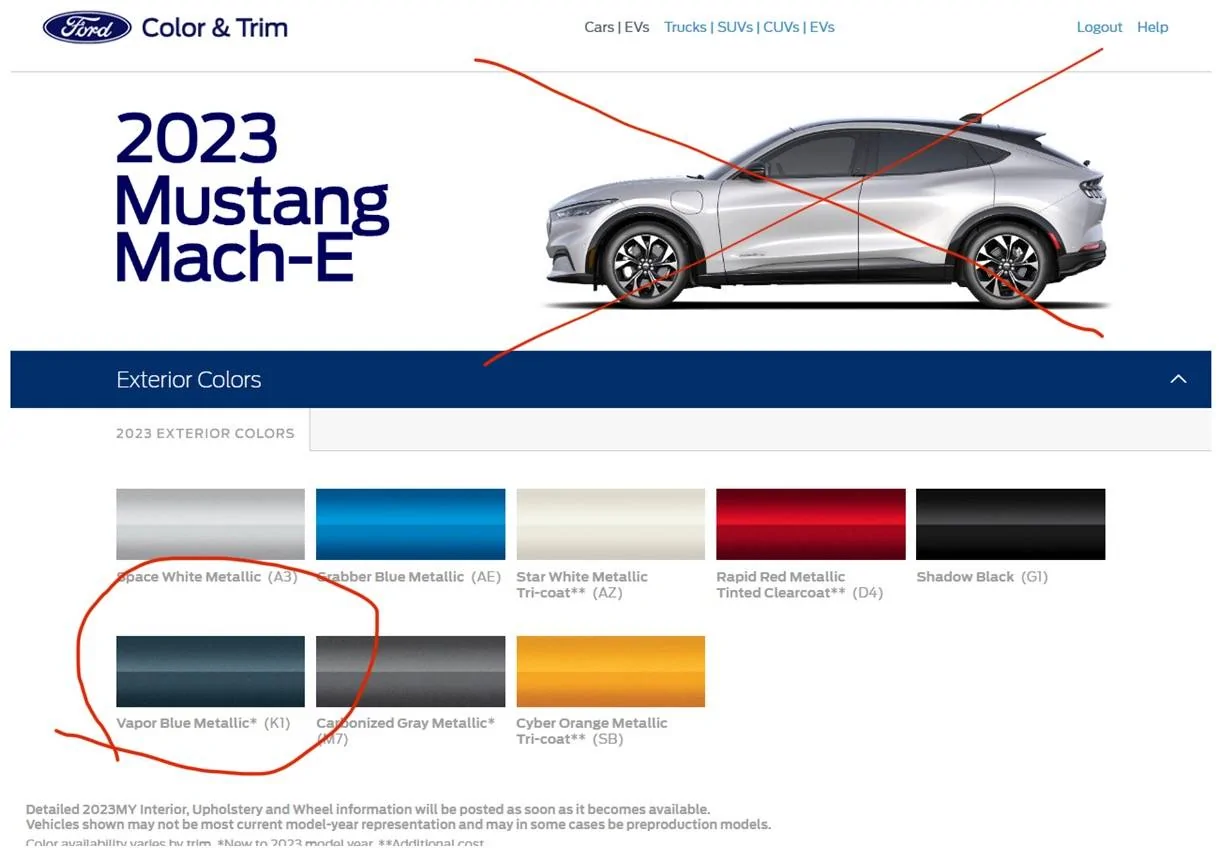 Ford Mustang Mach-E 2023 Mach-E New Color: Vapor Blue Metallic 16854881-99A7-4099-88CC-8F6D5669EB65