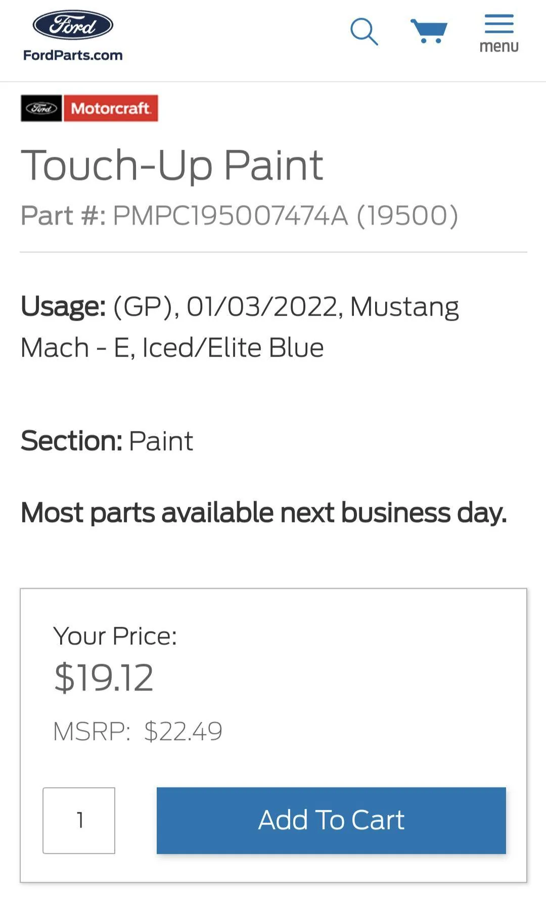 Ford Mustang Mach-E 2023 Mach-E New Color: Vapor Blue Metallic Screenshot_20220724-195509
