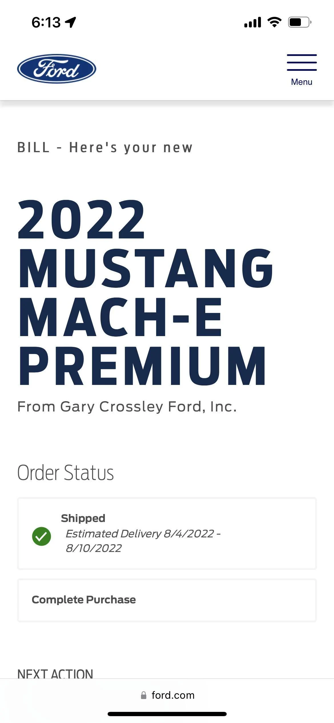 Ford Mustang Mach-E 5/16/22 Build Week Adventures 036D93D1-F4F0-4EF1-9E8B-B3F19036622B