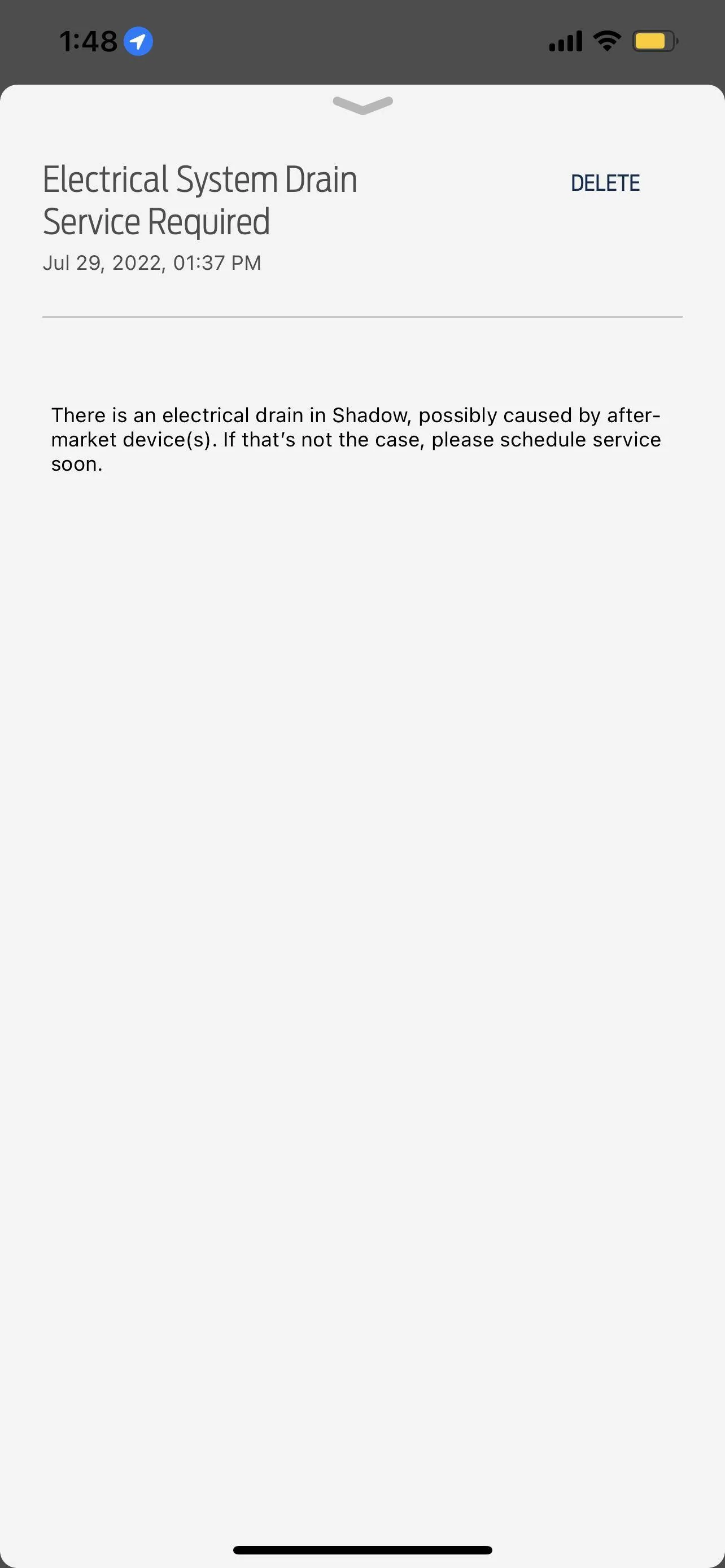 Ford Mustang Mach-E Electrical System Drain Service Required -- Just got this error for the first time Photo Jul 29, 1 48 09 PM