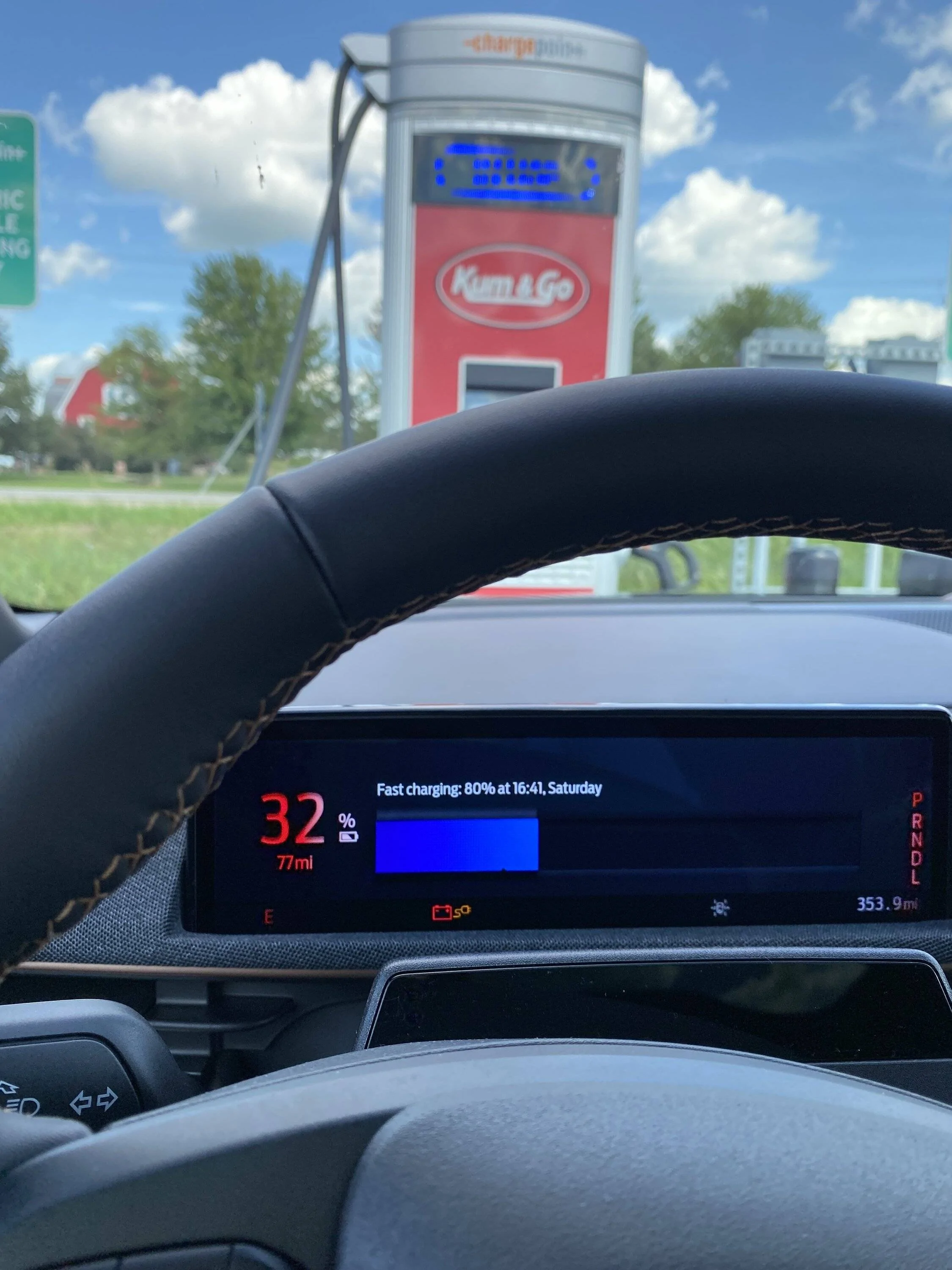 Ford Mustang Mach-E First lengthy trip - didn't leave full-up 20220730_210107770_iOS